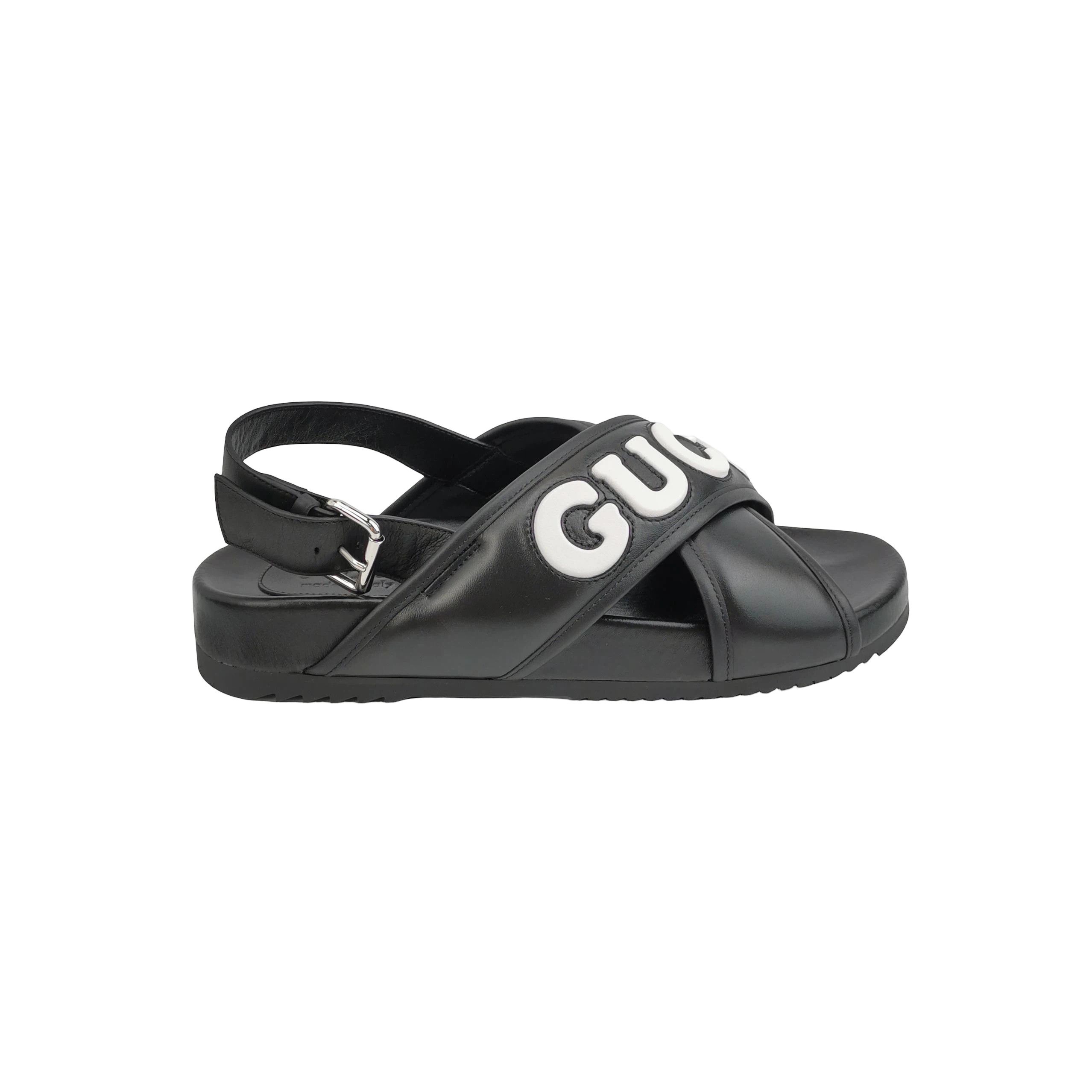 Gucci Gucci Logo Leather Cross Strap Sandals 43 Size US 10 / EU 43 - 2 Thumbnail