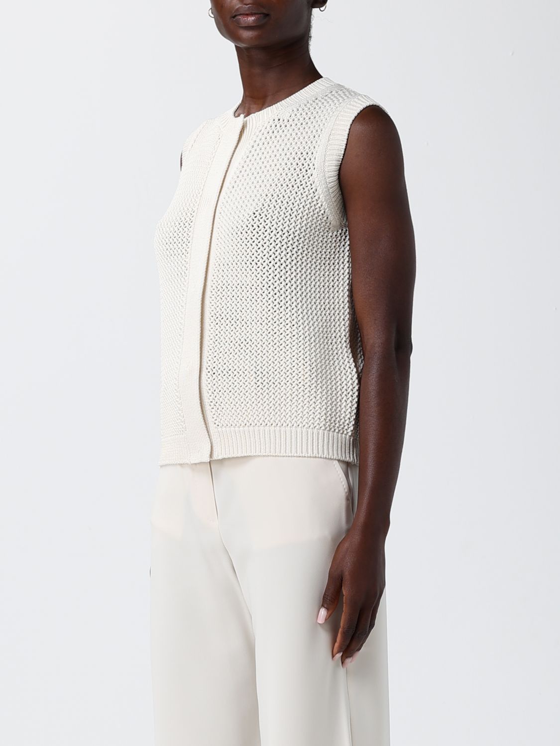 Max Mara Max Mara Waistcoat Woman Ivory Size L / US 10 / IT 46 - 4 Thumbnail