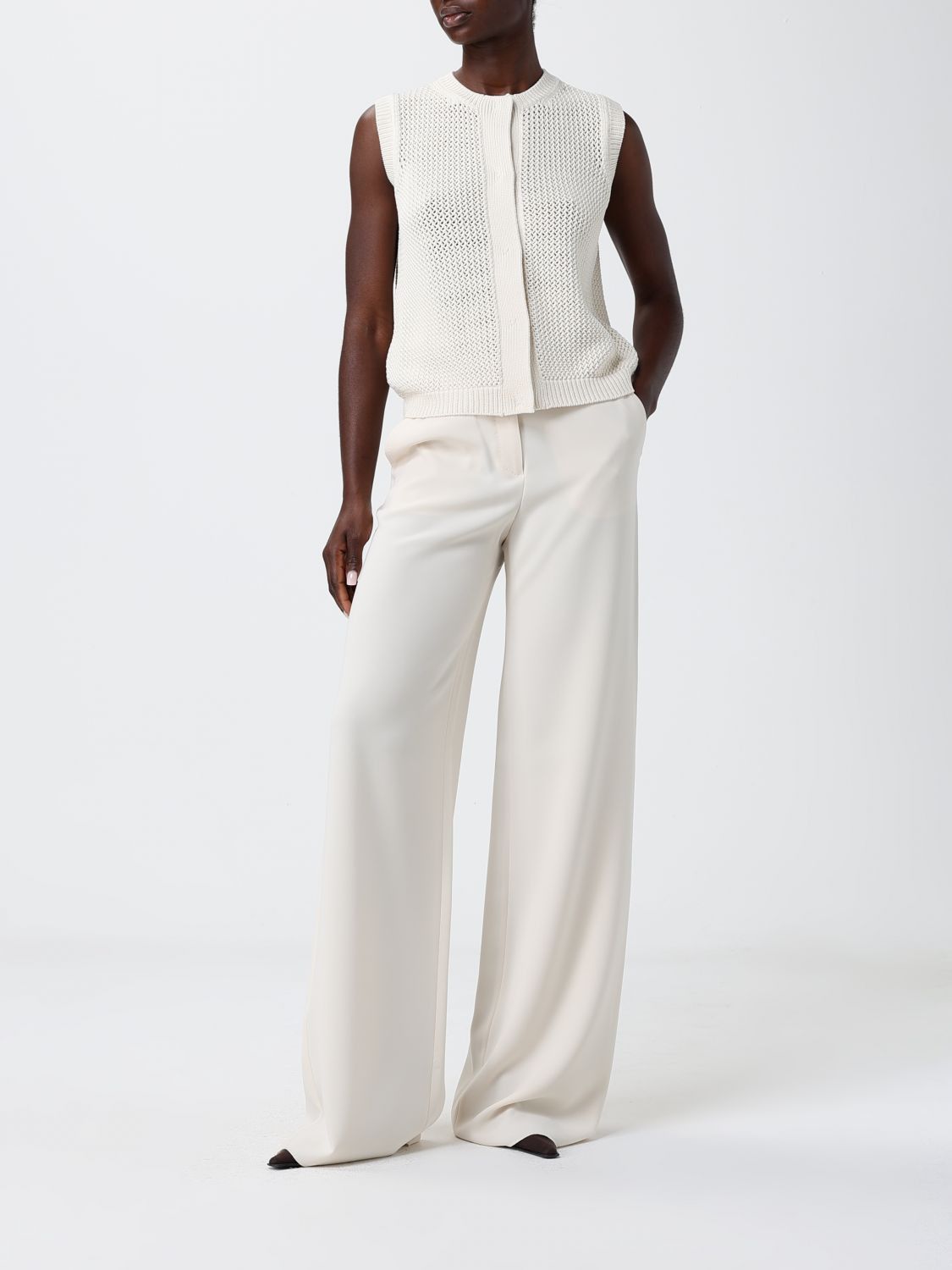 Max Mara Max Mara Waistcoat Woman Ivory Size M / US 6-8 / IT 42-44 - 2 Thumbnail