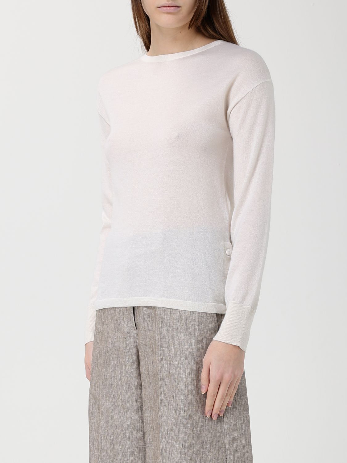 Max Mara Max Mara Sweater Woman Ivory Size L / US 10 / IT 46 - 4 Thumbnail