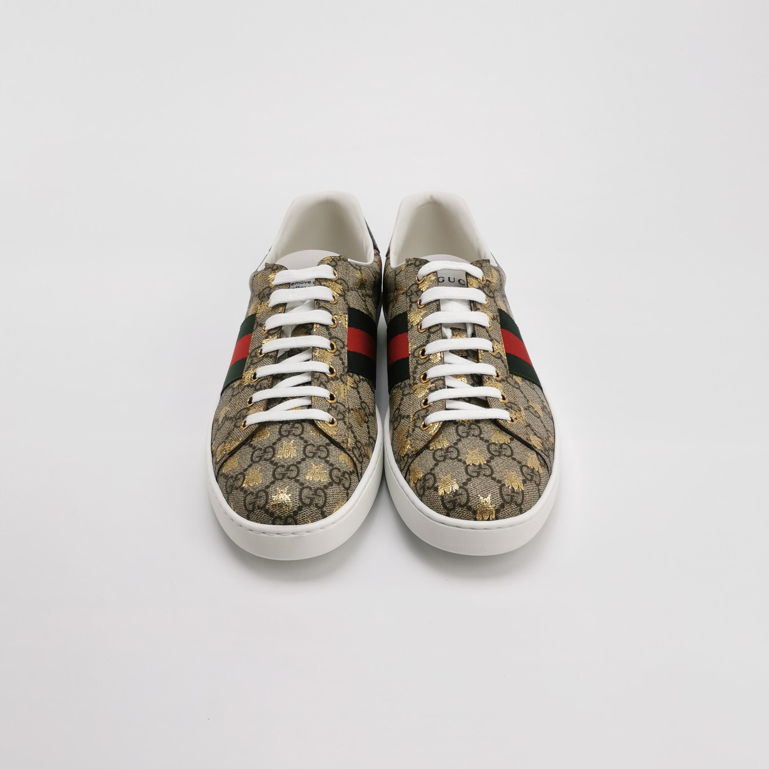 Gucci Gucci Bee GG Supreme Ace Sneakers 46.5 Size US 13 / EU 46 - 4 Thumbnail