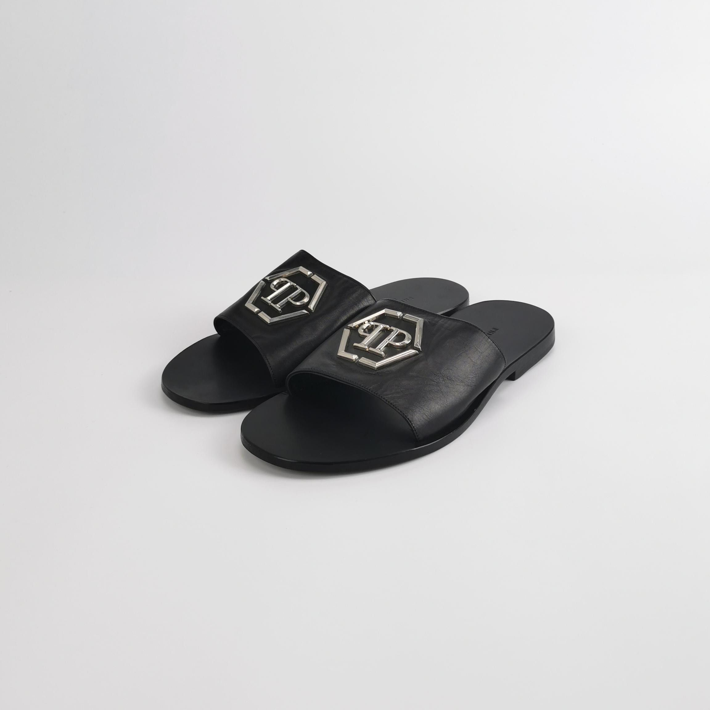 Philipp Plein Philipp Plein Logo Leather Sandals 41 Size US 8 / EU 41 - 3 Thumbnail