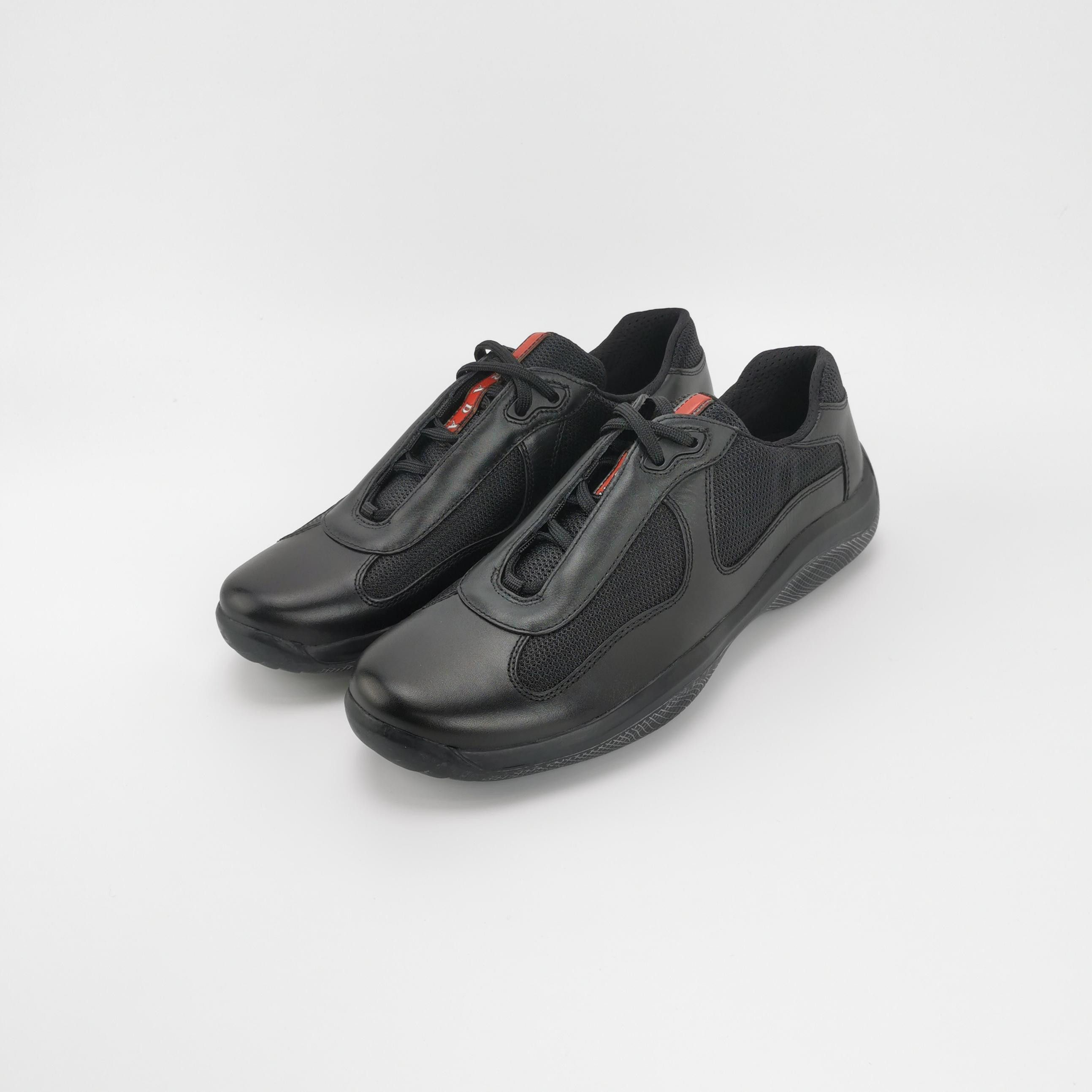 Prada Prada Leather Nylon Low-Top Sneakers EU 42.5 Size US 9 / EU 42 - 3 Thumbnail