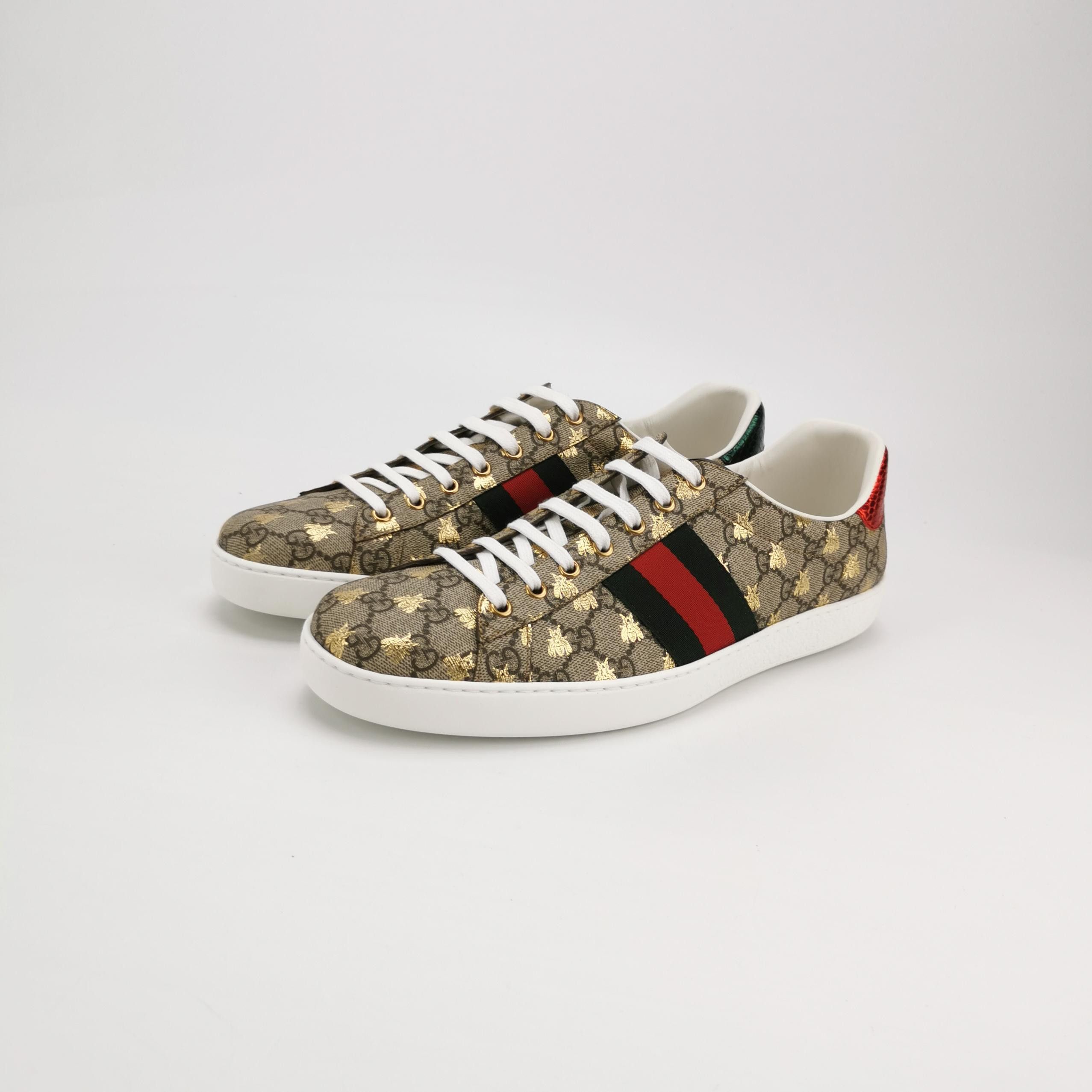 Gucci Gucci Gold Bee GG Supreme Ace Sneakers 47 Size US 14 / EU 47 - 3 Thumbnail