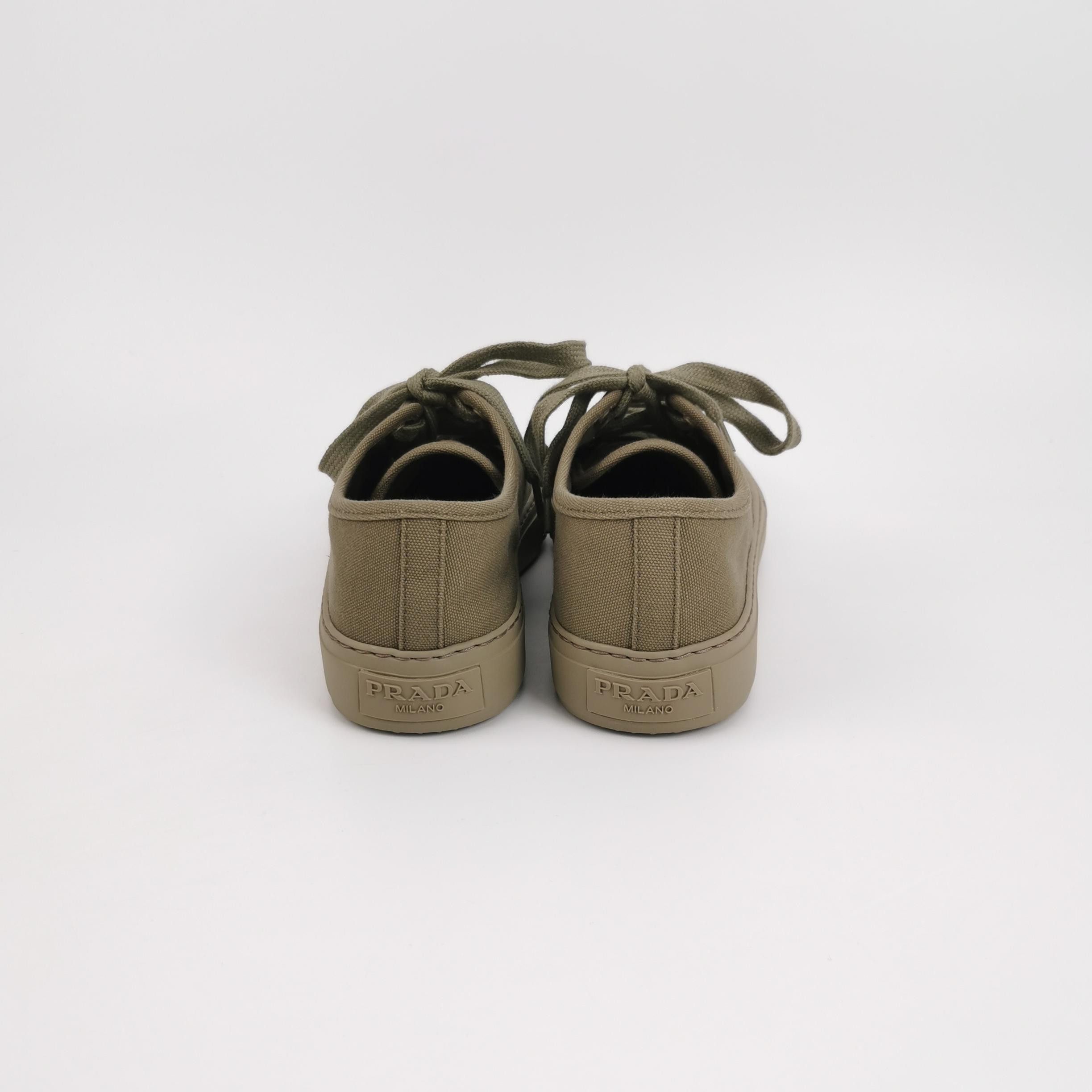 Prada Prada Olive Canvas Low-Top Sneakers 42 Size US 9 / EU 42 - 5 Thumbnail