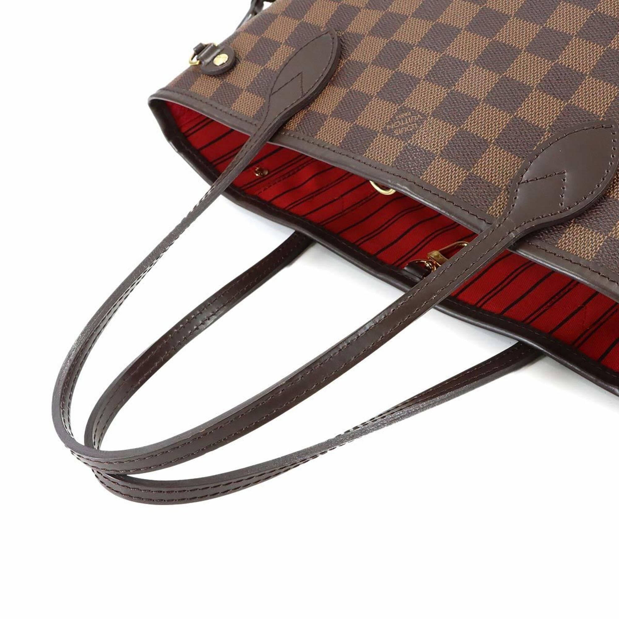Louis Vuitton Louis Vuitton Damier Neverfull PM Tote Handbag, Ebene, N41359, Gold Hardware, Brown. Size ONE SIZE - 5 Thumbnail