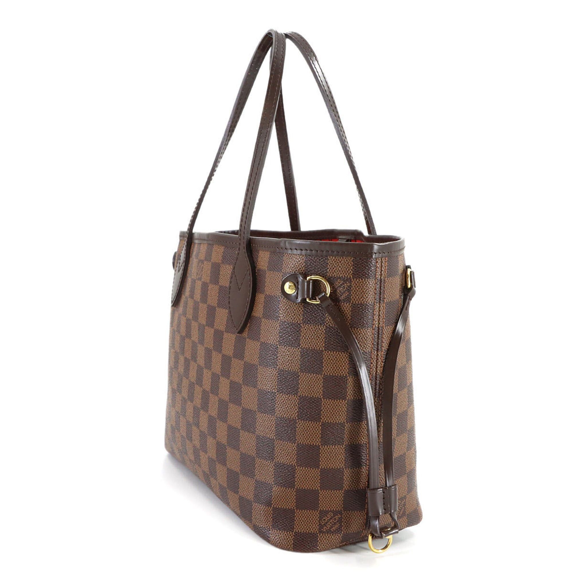 Louis Vuitton Louis Vuitton Damier Neverfull PM Tote Handbag, Ebene, N41359, Gold Hardware, Brown. Size ONE SIZE - 3 Thumbnail