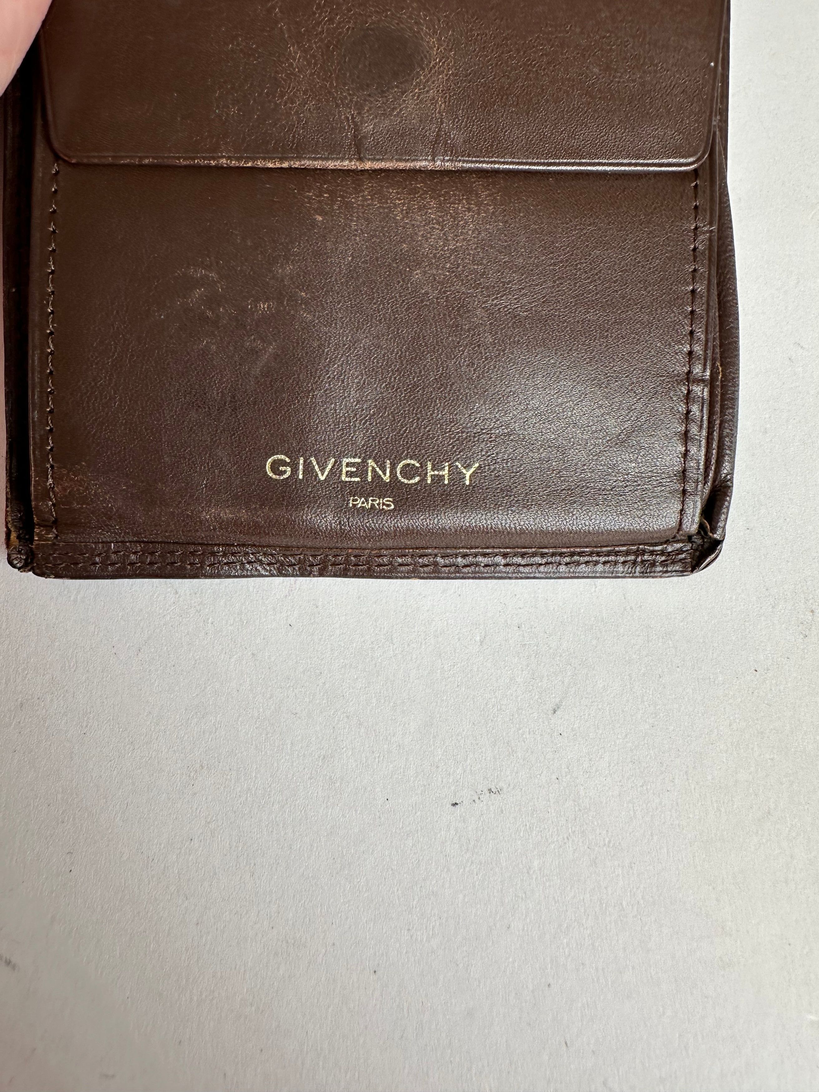 Givenchy Vintage Bifold Leather Bifold Wallet Dark Brown Size ONE SIZE - 4 Thumbnail