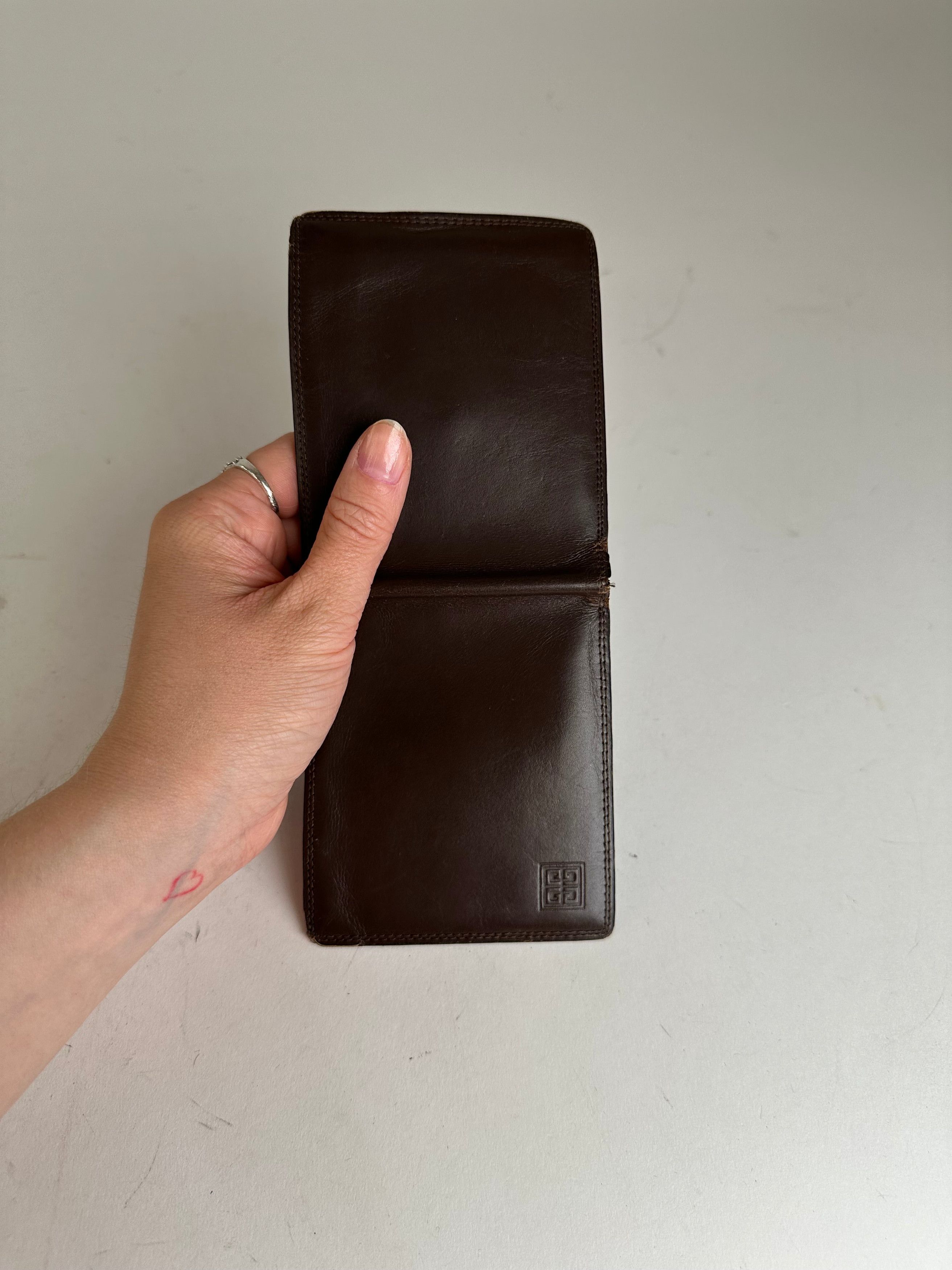 Givenchy Vintage Bifold Leather Bifold Wallet Dark Brown Size ONE SIZE - 7 Thumbnail