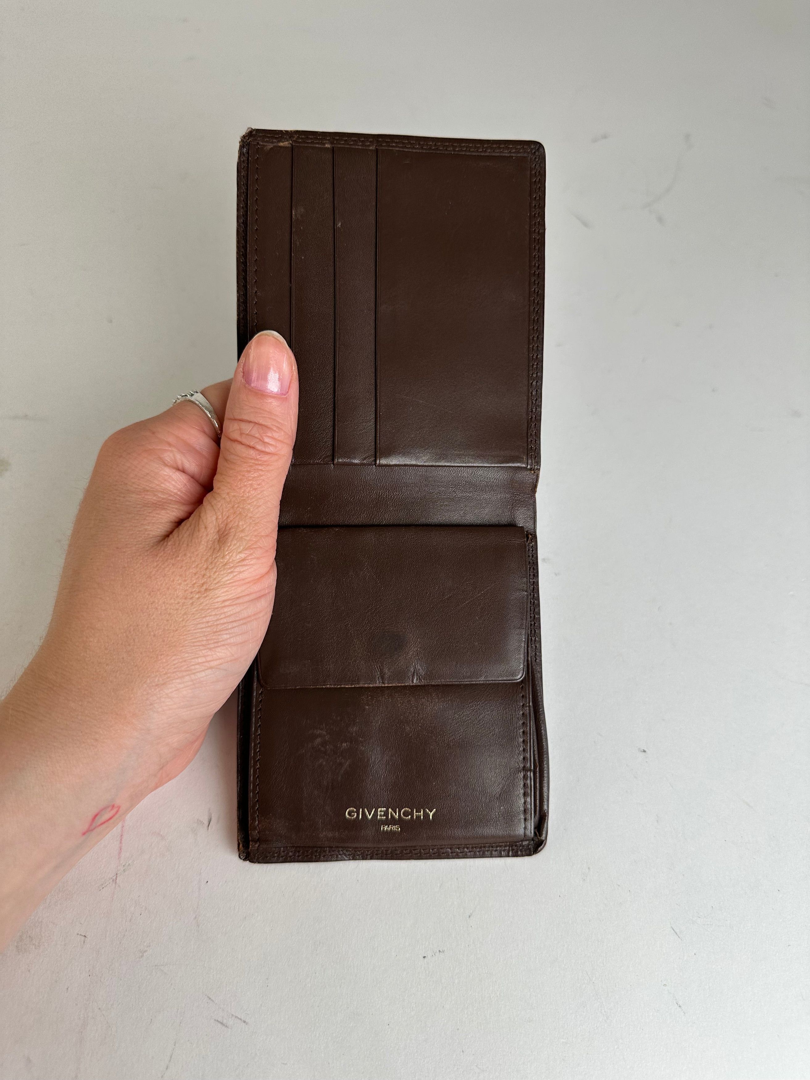 Givenchy Vintage Bifold Leather Bifold Wallet Dark Brown Size ONE SIZE - 3 Thumbnail