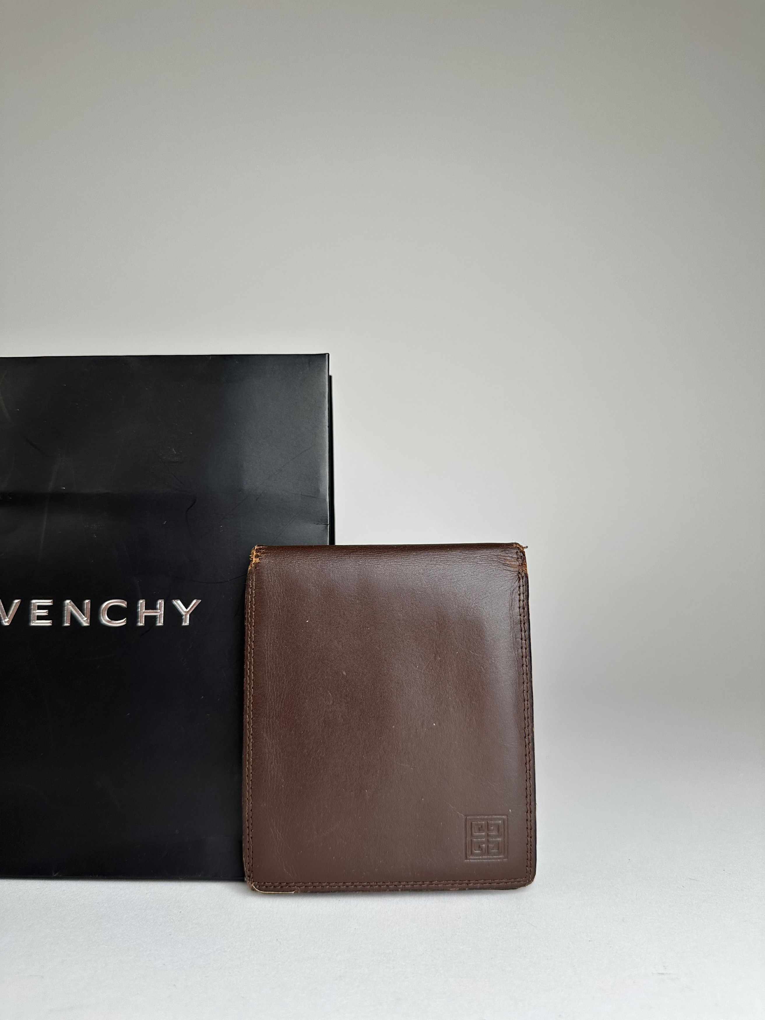 Givenchy Vintage Bifold Leather Bifold Wallet Dark Brown Size ONE SIZE - 11 Thumbnail