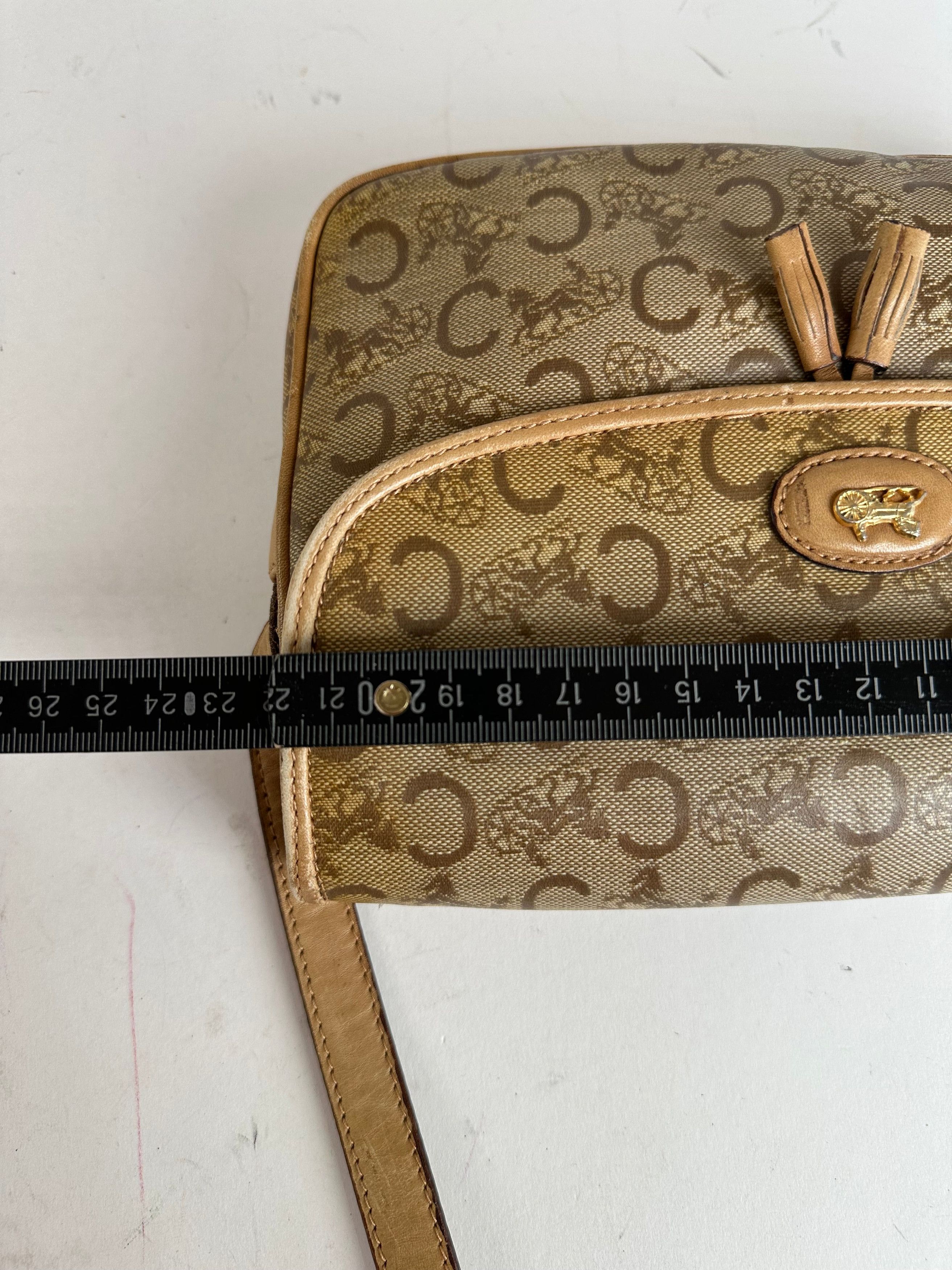 Celine Vintage Paris C Macadam Monogram Coated Canvas Shoulder Bag Size ONE SIZE - 11 Thumbnail