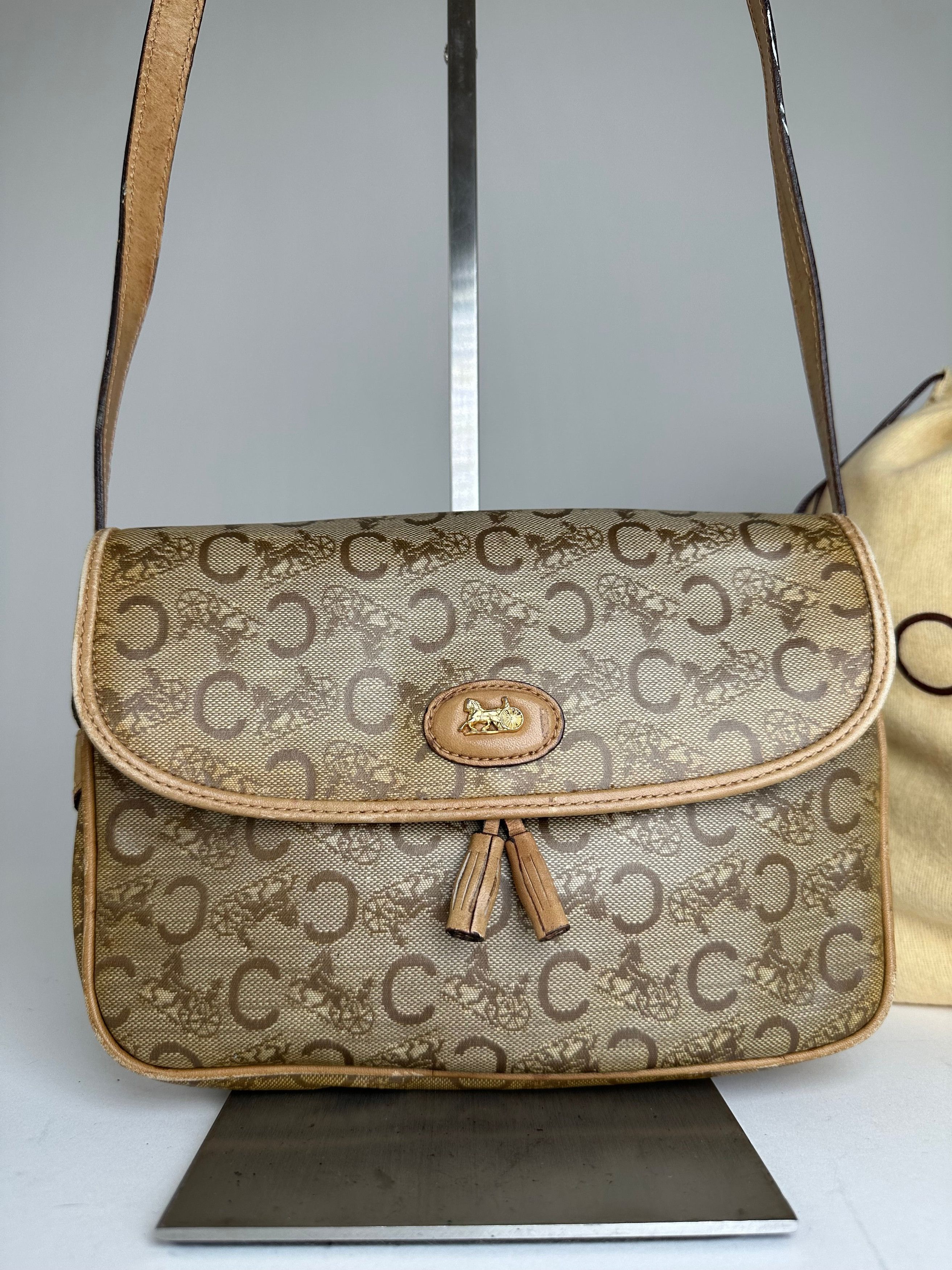 Celine Vintage Paris C Macadam Monogram Coated Canvas Shoulder Bag Size ONE SIZE - 14 Thumbnail