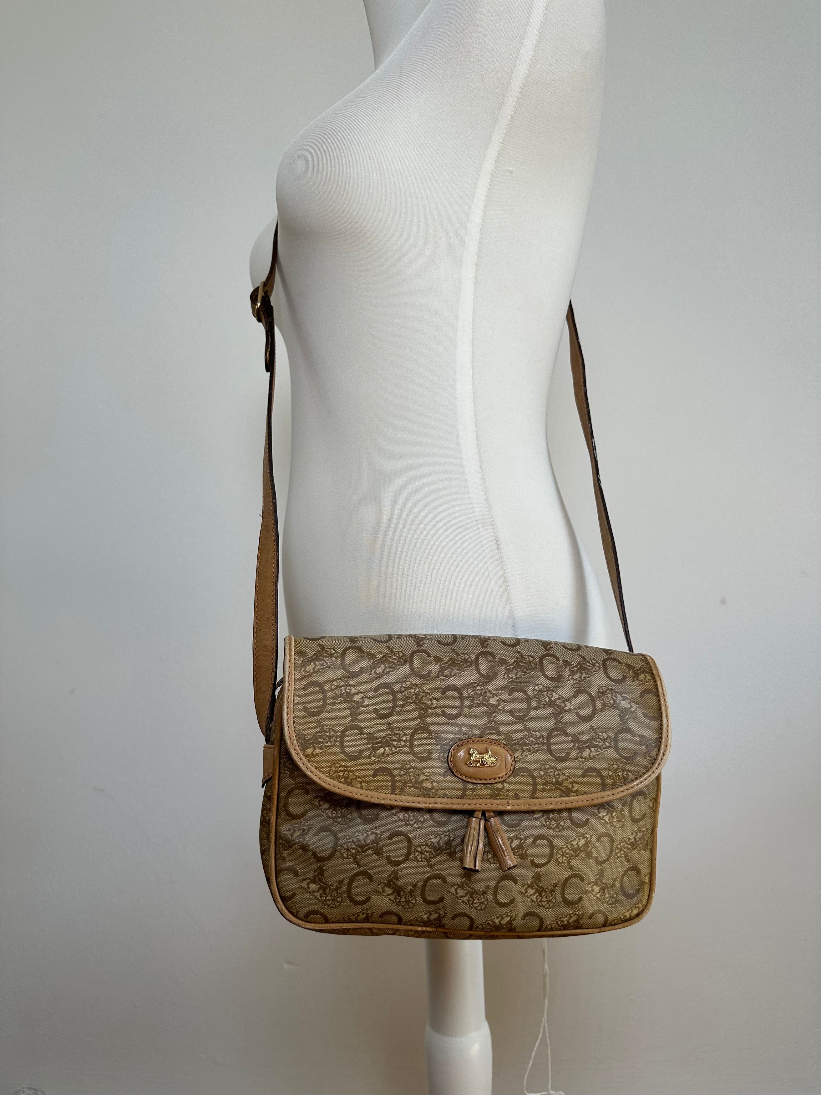 Celine Vintage Paris C Macadam Monogram Coated Canvas Shoulder Bag Size ONE SIZE - 5 Thumbnail