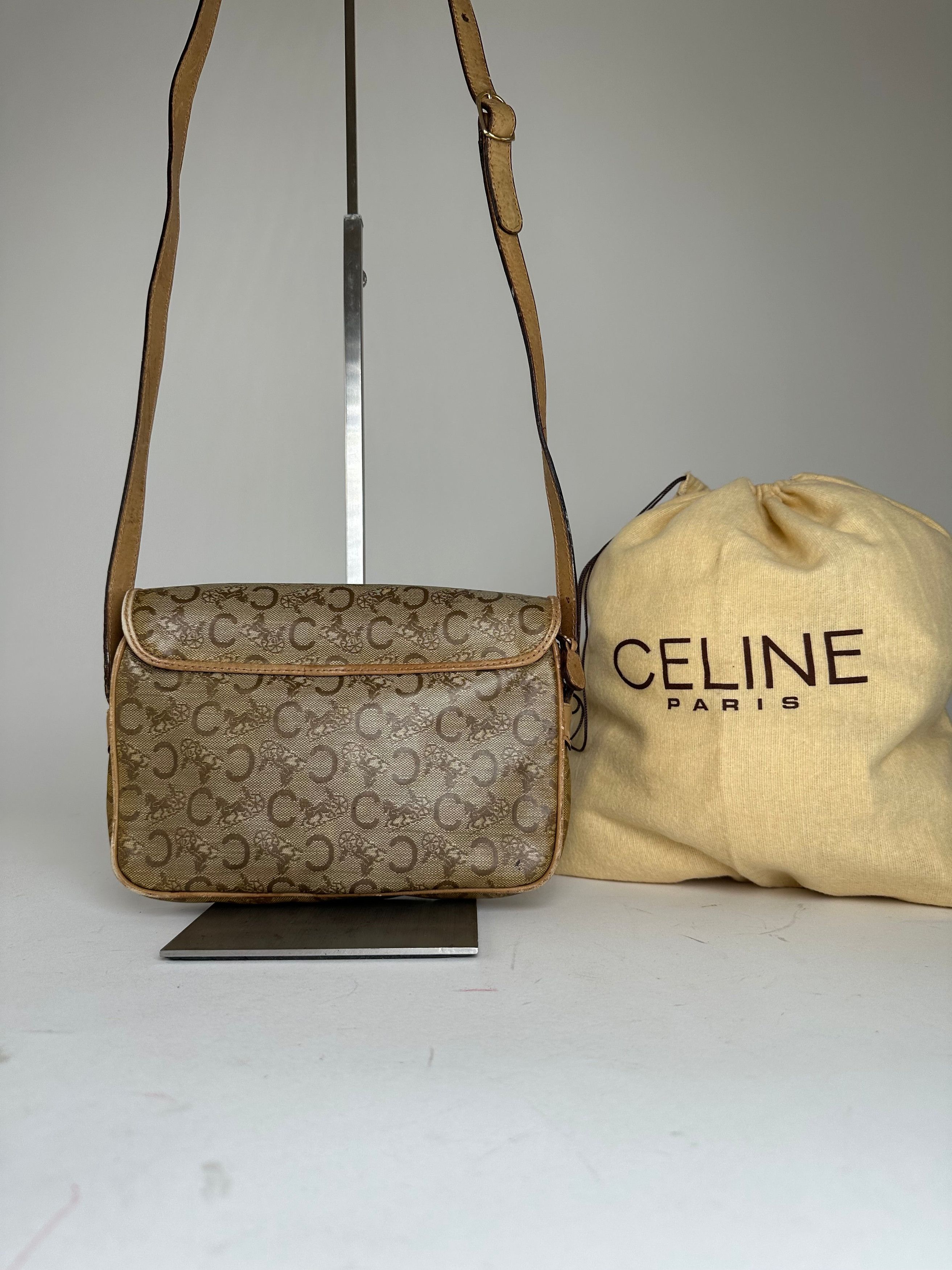 Celine Vintage Paris C Macadam Monogram Coated Canvas Shoulder Bag Size ONE SIZE - 2 Thumbnail