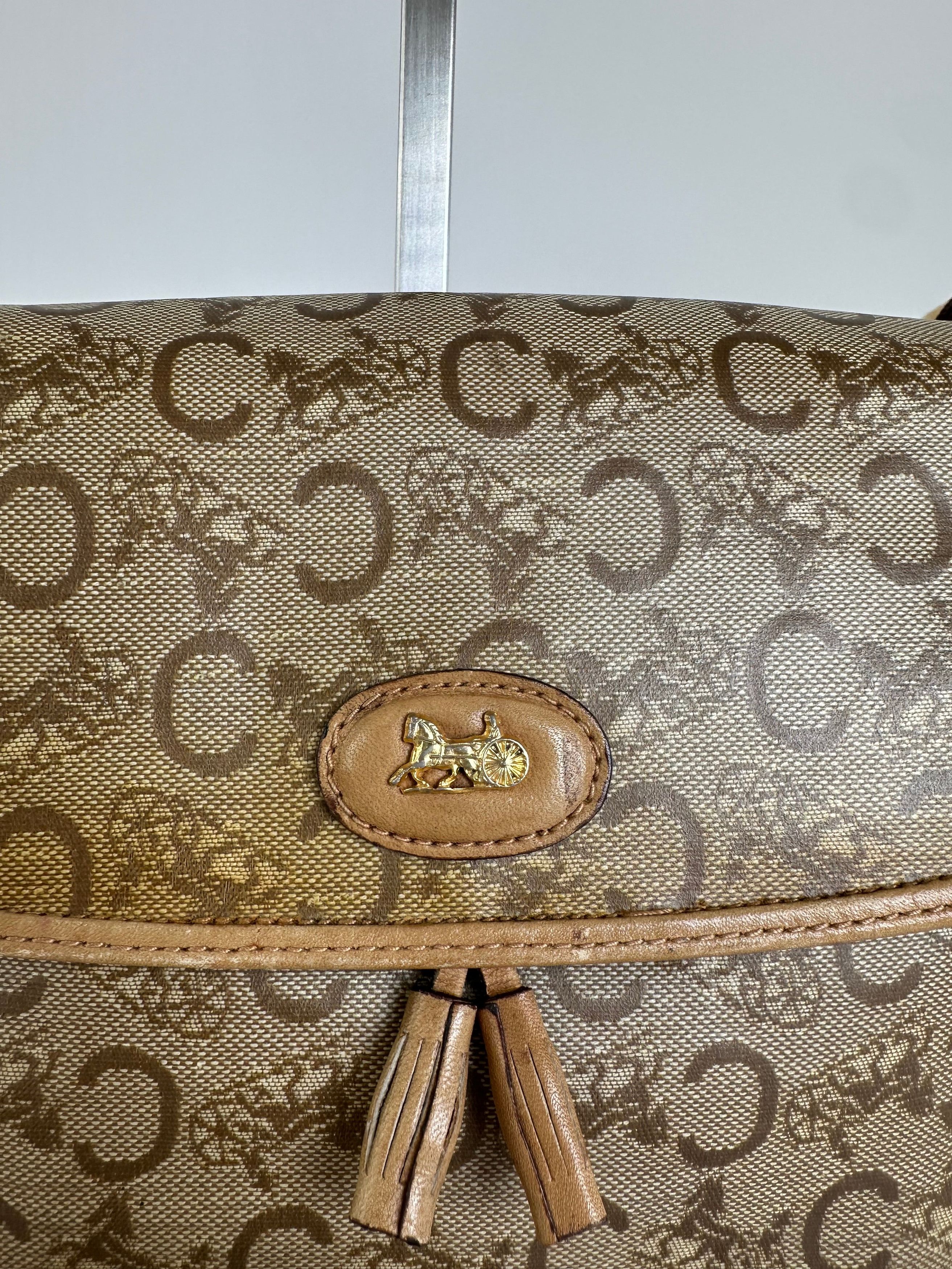 Celine Vintage Paris C Macadam Monogram Coated Canvas Shoulder Bag Size ONE SIZE - 3 Thumbnail