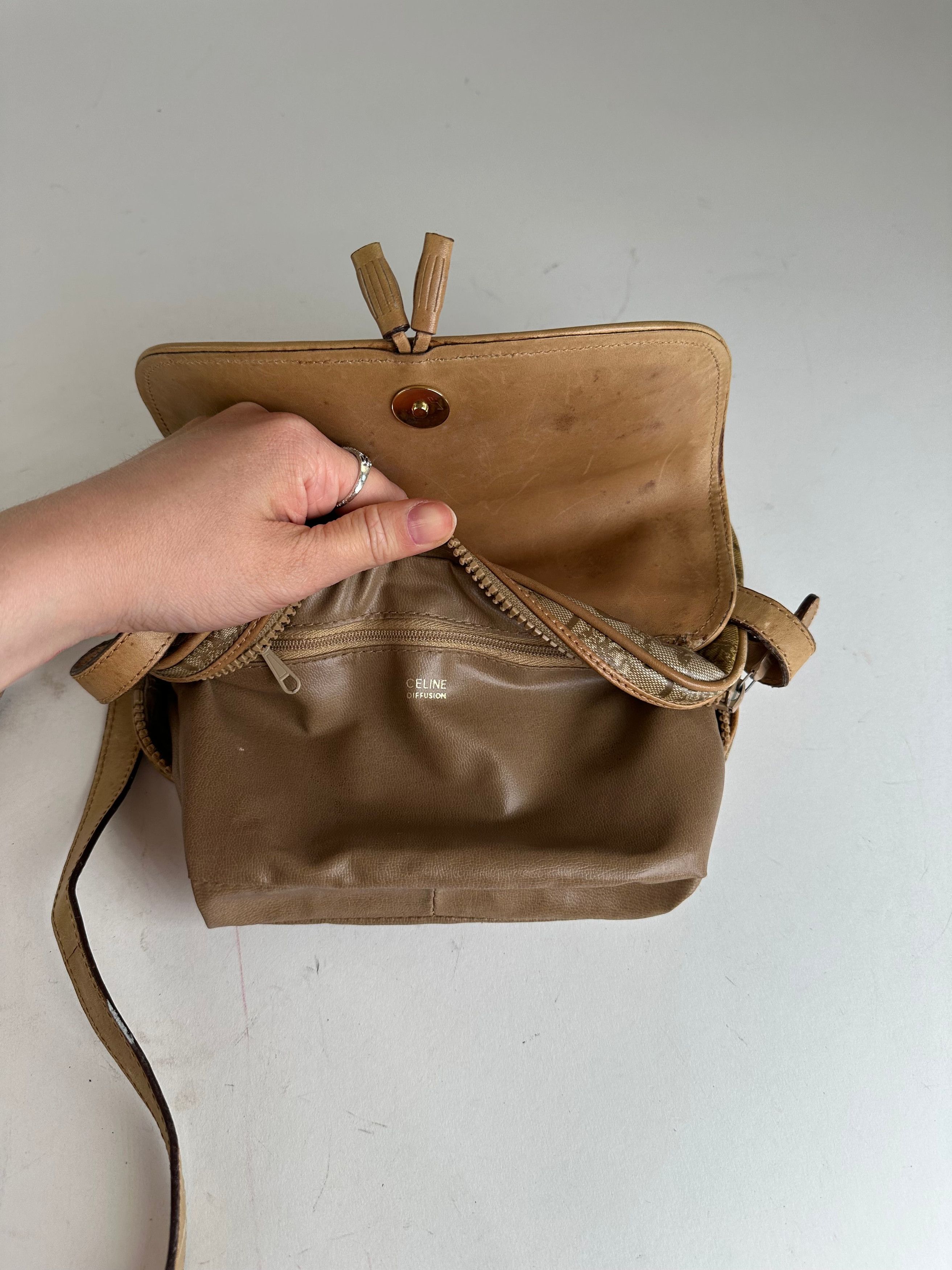 Celine Vintage Paris C Macadam Monogram Coated Canvas Shoulder Bag Size ONE SIZE - 13 Thumbnail