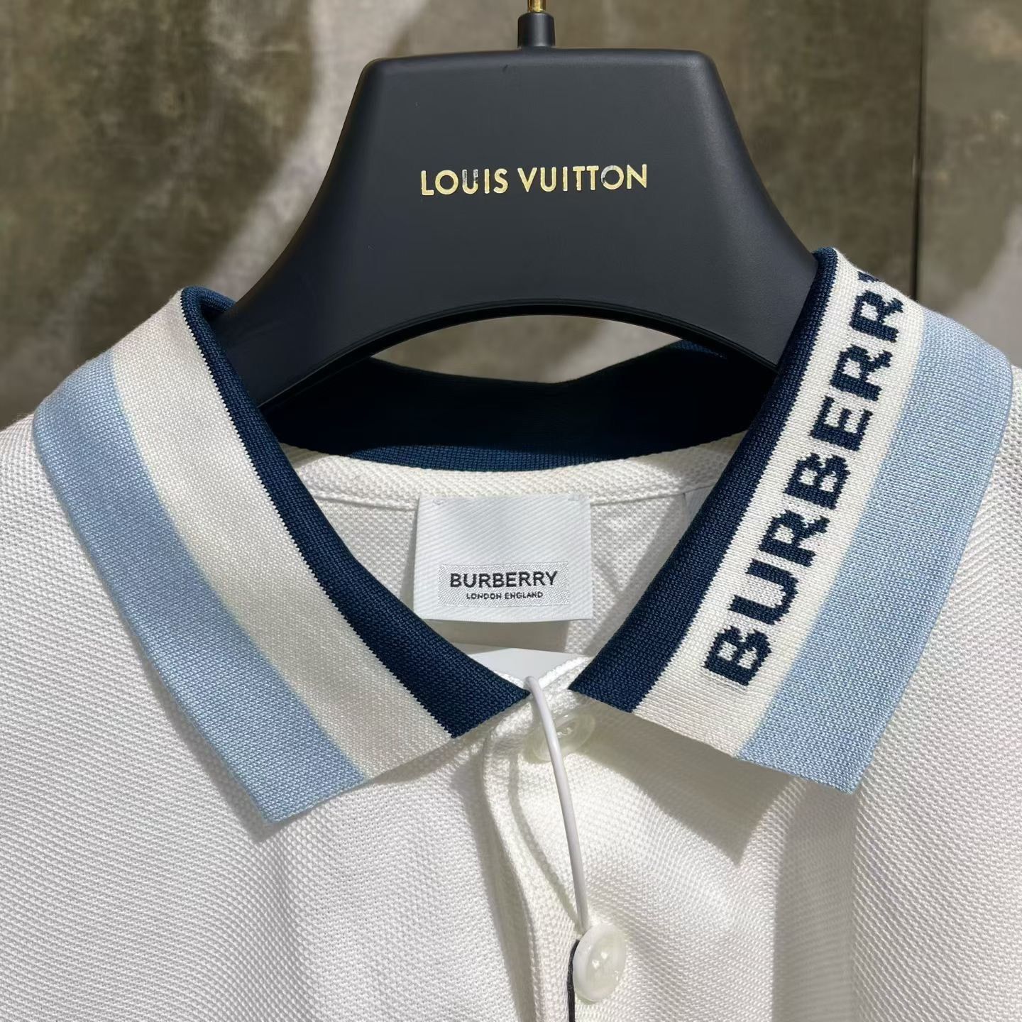 Burberry Burberry Knit Striped Blue Polo xl Men Size US XL / EU 56 / 4 - 4 Thumbnail