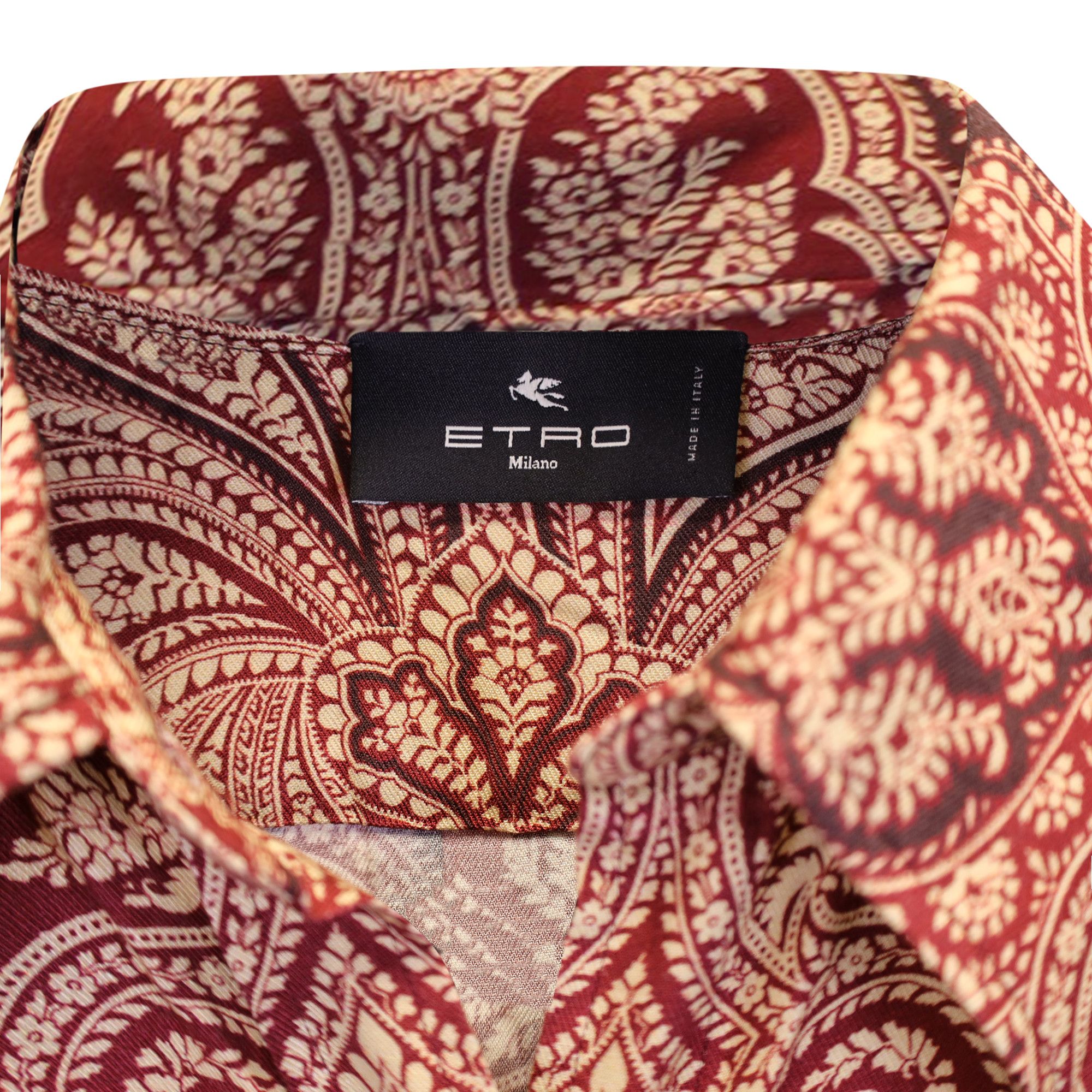 Etro Etro Paisley-Print Midi Shirt Dress in Red Viscose Size S / US 4 / IT 40 - 2 Thumbnail