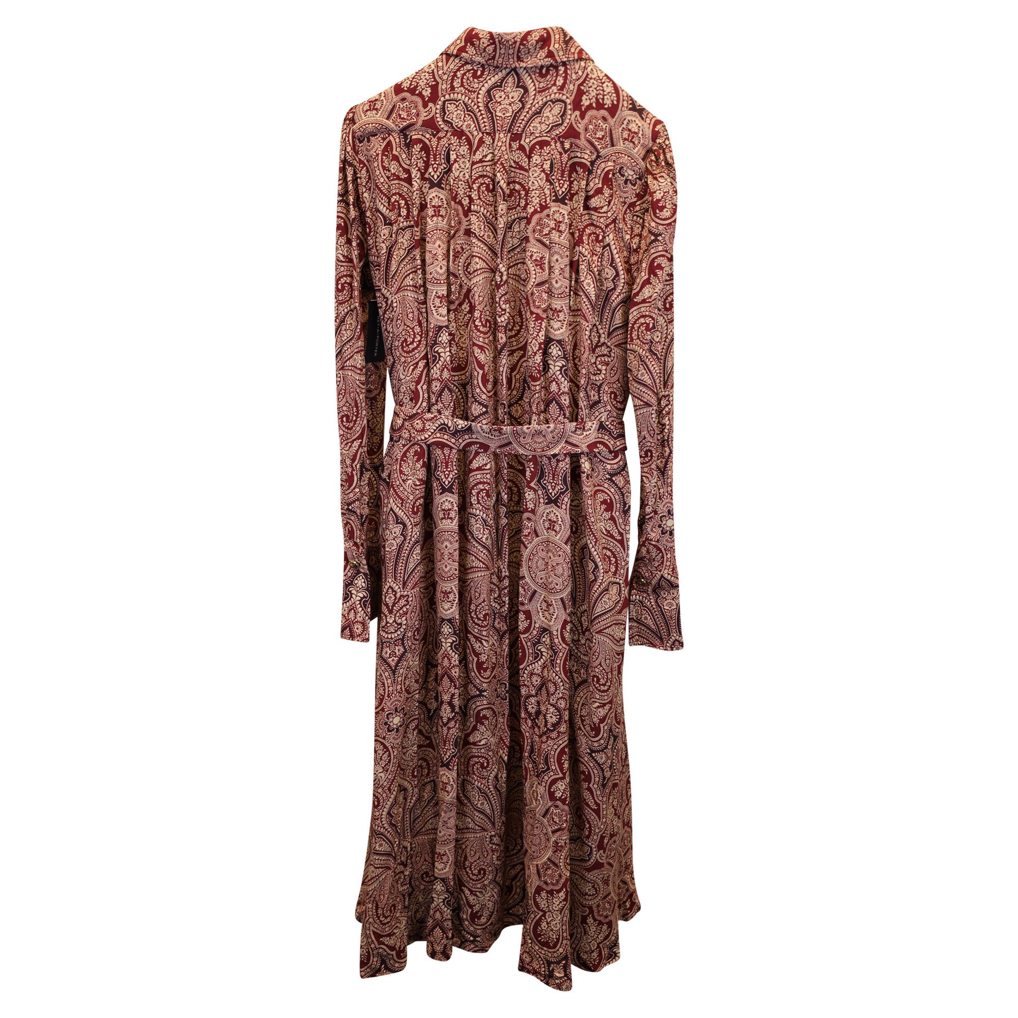 Etro Etro Paisley-Print Midi Shirt Dress in Red Viscose Size S / US 4 / IT 40 - 3 Thumbnail