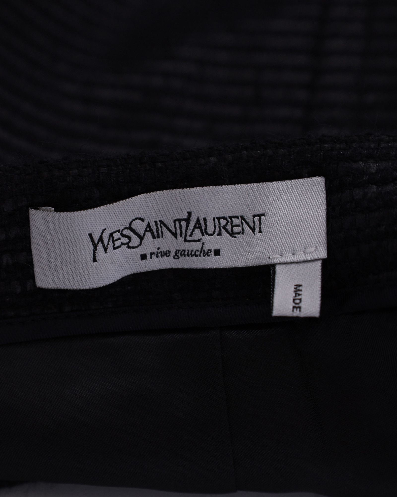 Saint Laurent Paris Saint Laurent Textured Skirt in Black Polyester Size 28" / US 6 / IT 42 - 3 Thumbnail