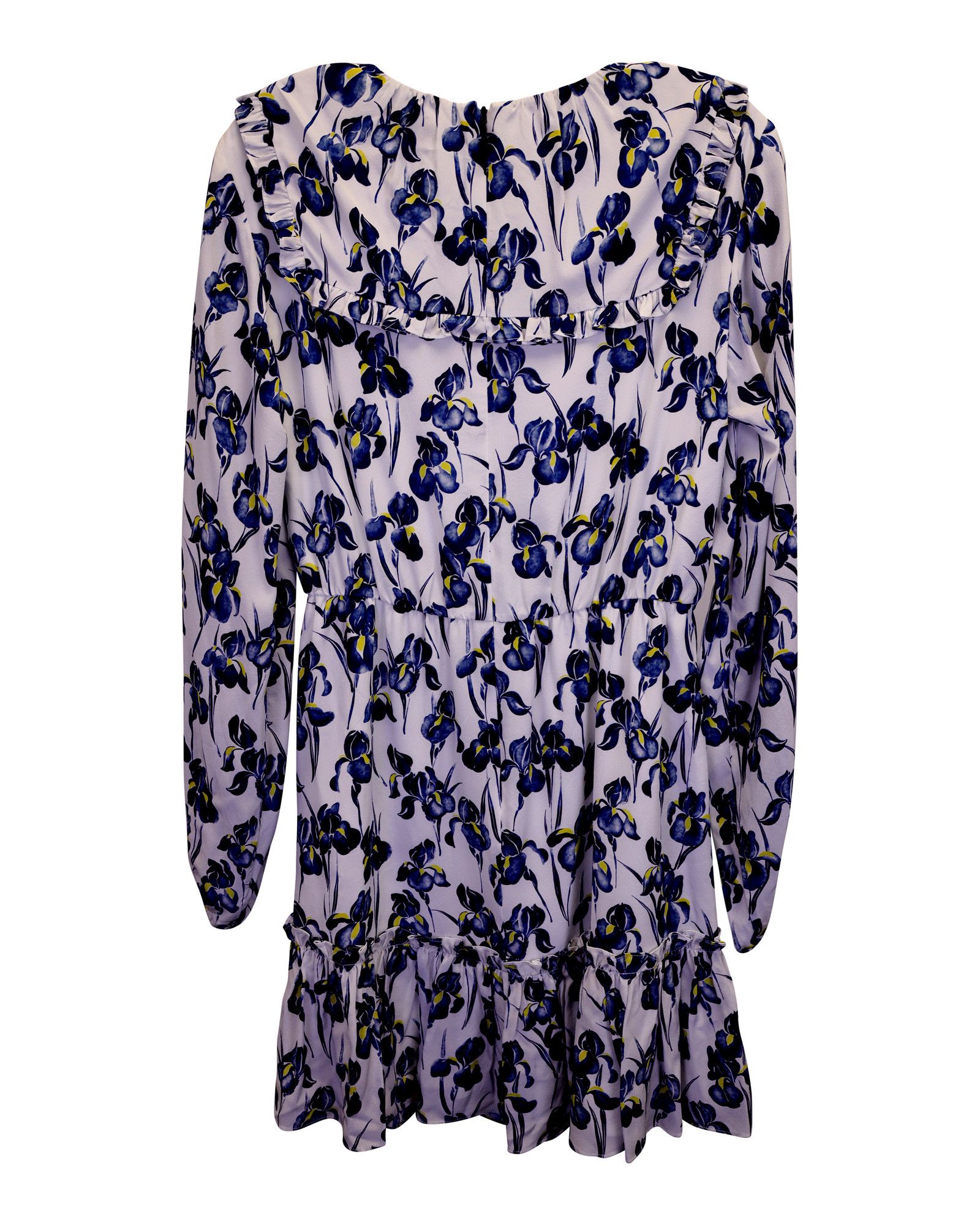 Jason Wu Jason Wu Iris Print Ruffled Dress in White Silk Size XS / US 0-2 / IT 36-38 - 3 Thumbnail
