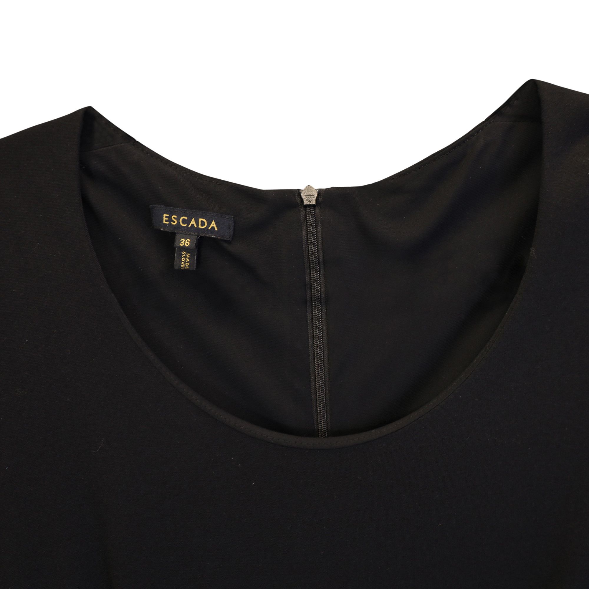 Escada Escada A-Line Knee Length Dress in Black Viscose Size XXS / US 00 / IT 34 - 2 Thumbnail
