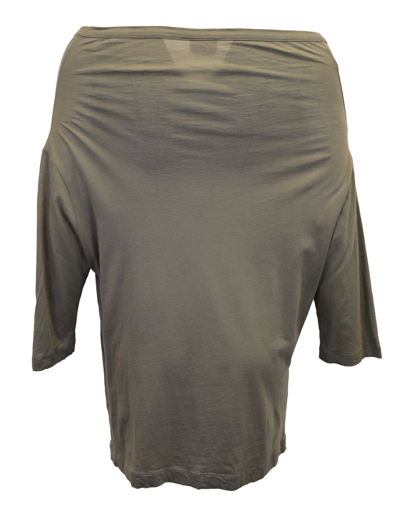 Dries Van Noten Dries Van Noten Off-Shoulder Mini Dress in Olive Cotton Size L / US 10 / IT 46 - 3 Thumbnail
