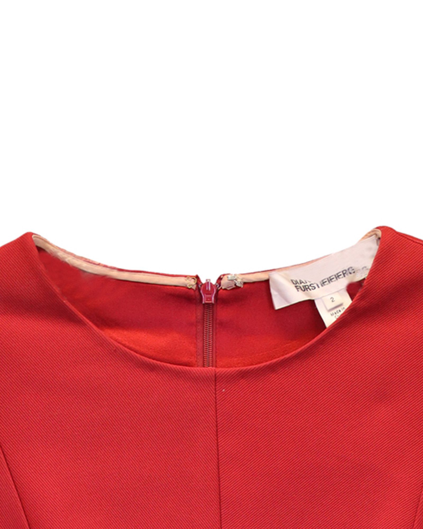 Diane von Furstenberg Diane Von Furstenberg Carpreena Ponte Mini Dress in Red Visc Size XS / US 0-2 / IT 36-38 - 2 Thumbnail