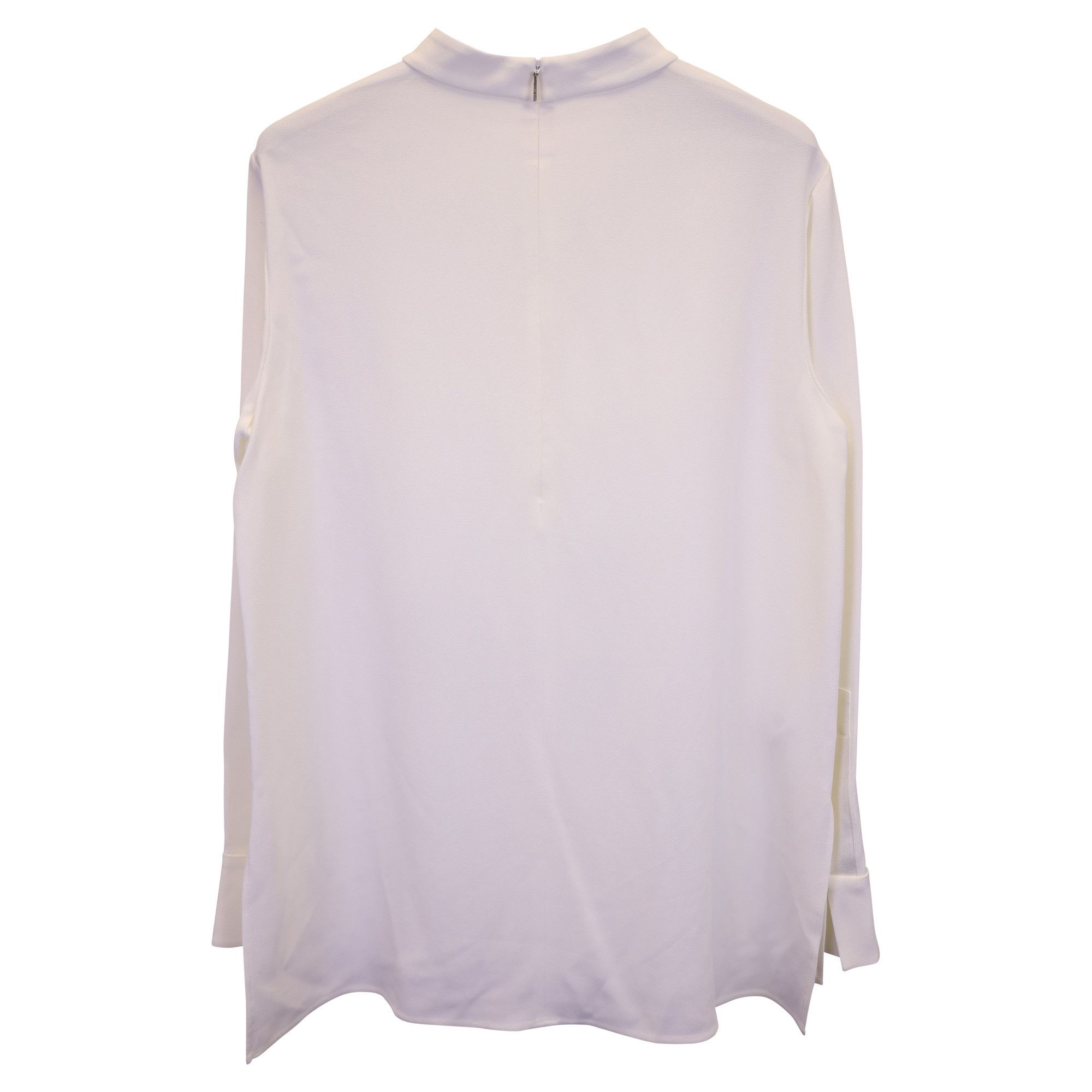 Hugo Boss Boss Mock-Neck Long-Sleeve Top in White Polyester Size S / US 4 / IT 40 - 3 Thumbnail