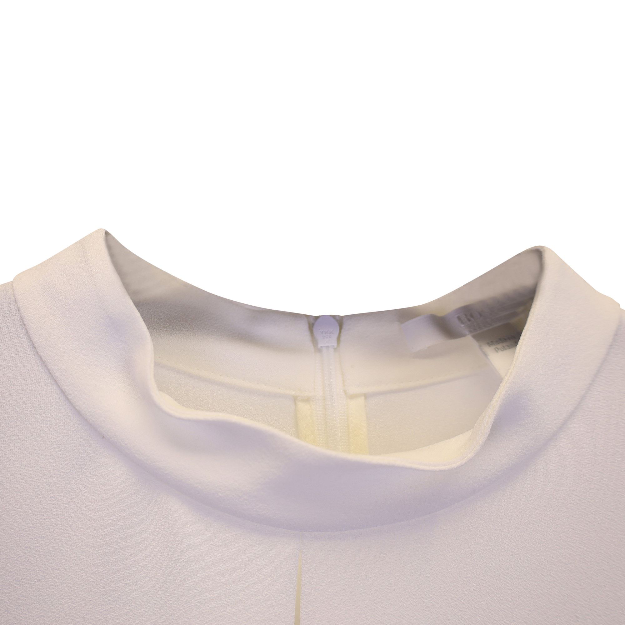 Hugo Boss Boss Mock-Neck Long-Sleeve Top in White Polyester Size S / US 4 / IT 40 - 2 Thumbnail