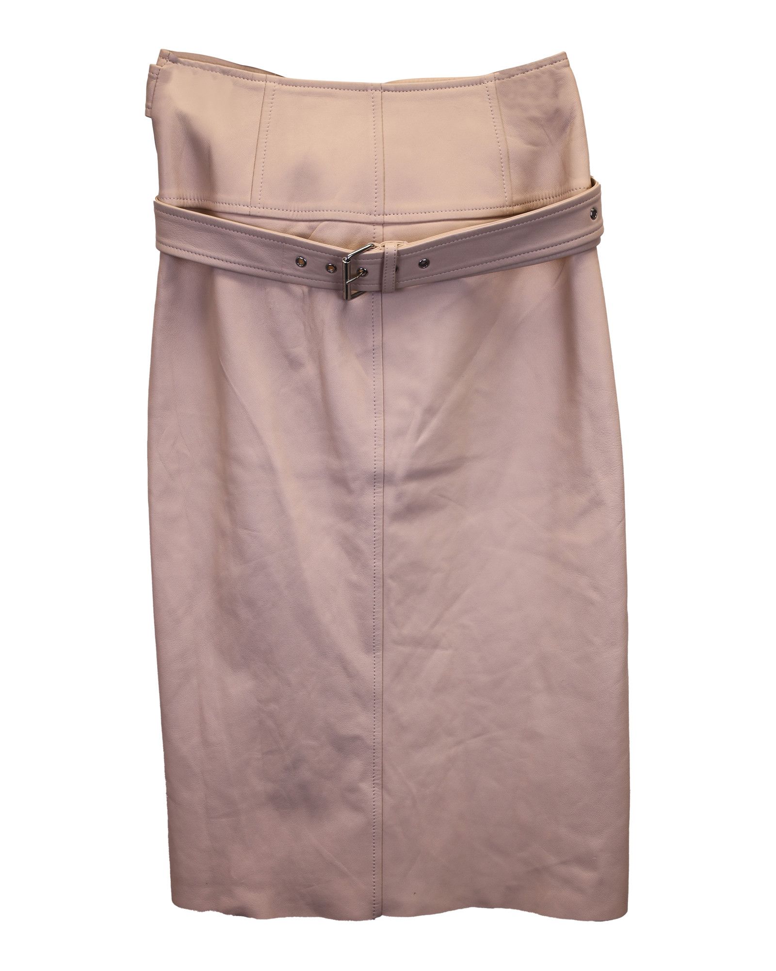 Alexander McQueen Alexander McQueen Belted Wrap Skirt in Pastel Pink Lambskin Size 27" / US 4 / IT 40 - 2 Thumbnail