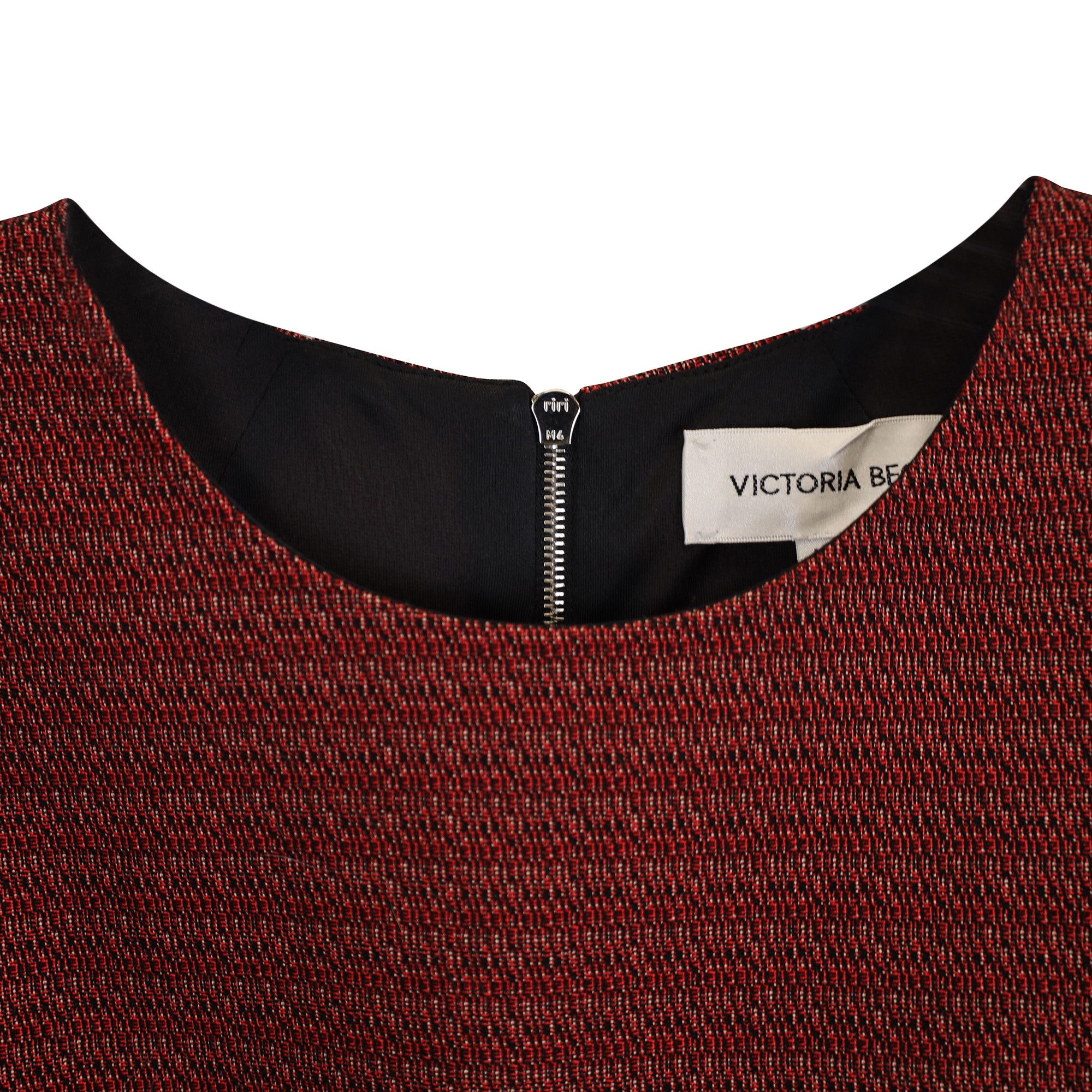 Victoria Beckham Victoria Beckham Stretch Jacquard Midi Dress in Burgundy Cot Size XS / US 0-2 / IT 36-38 - 2 Thumbnail