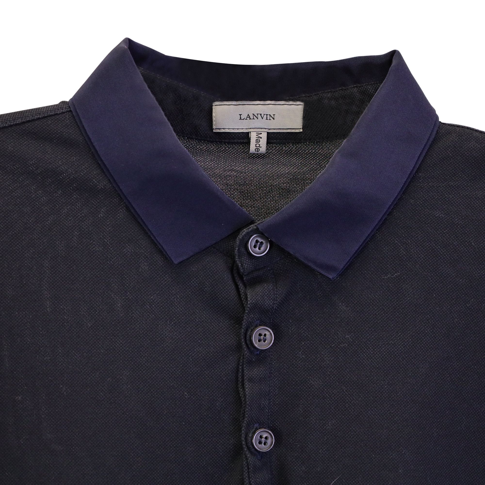 Lanvin Lanvin Polo T-Shirt in Navy Blue Cotton Size M / US 6-8 / IT 42-44 - 2 Thumbnail