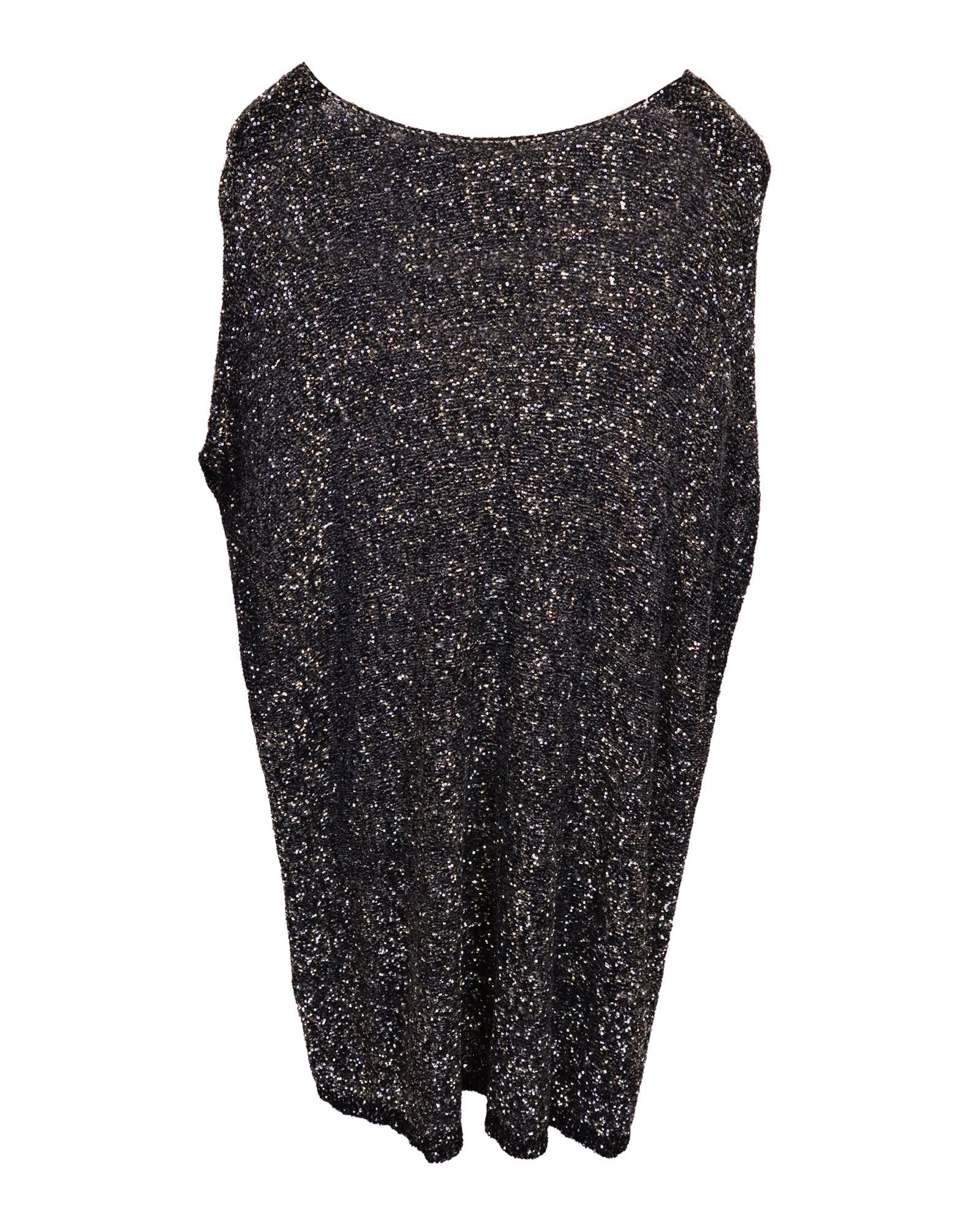 Saint Laurent Paris Saint Laurent Embellished Mini Dress in Black Sequin Size M / US 6-8 / IT 42-44 - 2 Thumbnail