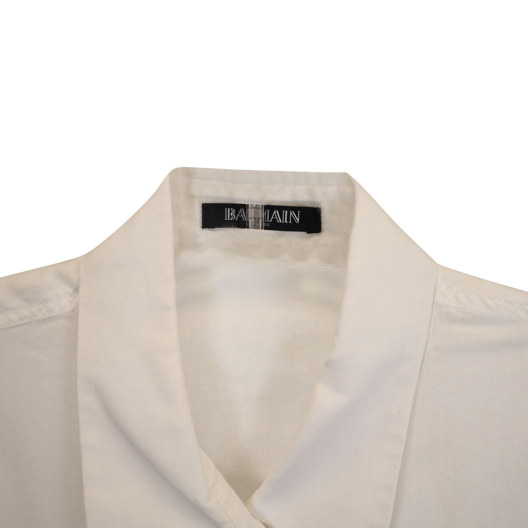Balmain Balmain Gold Button Shirt in White Cotton Size XS / US 0-2 / IT 36-38 - 2 Thumbnail