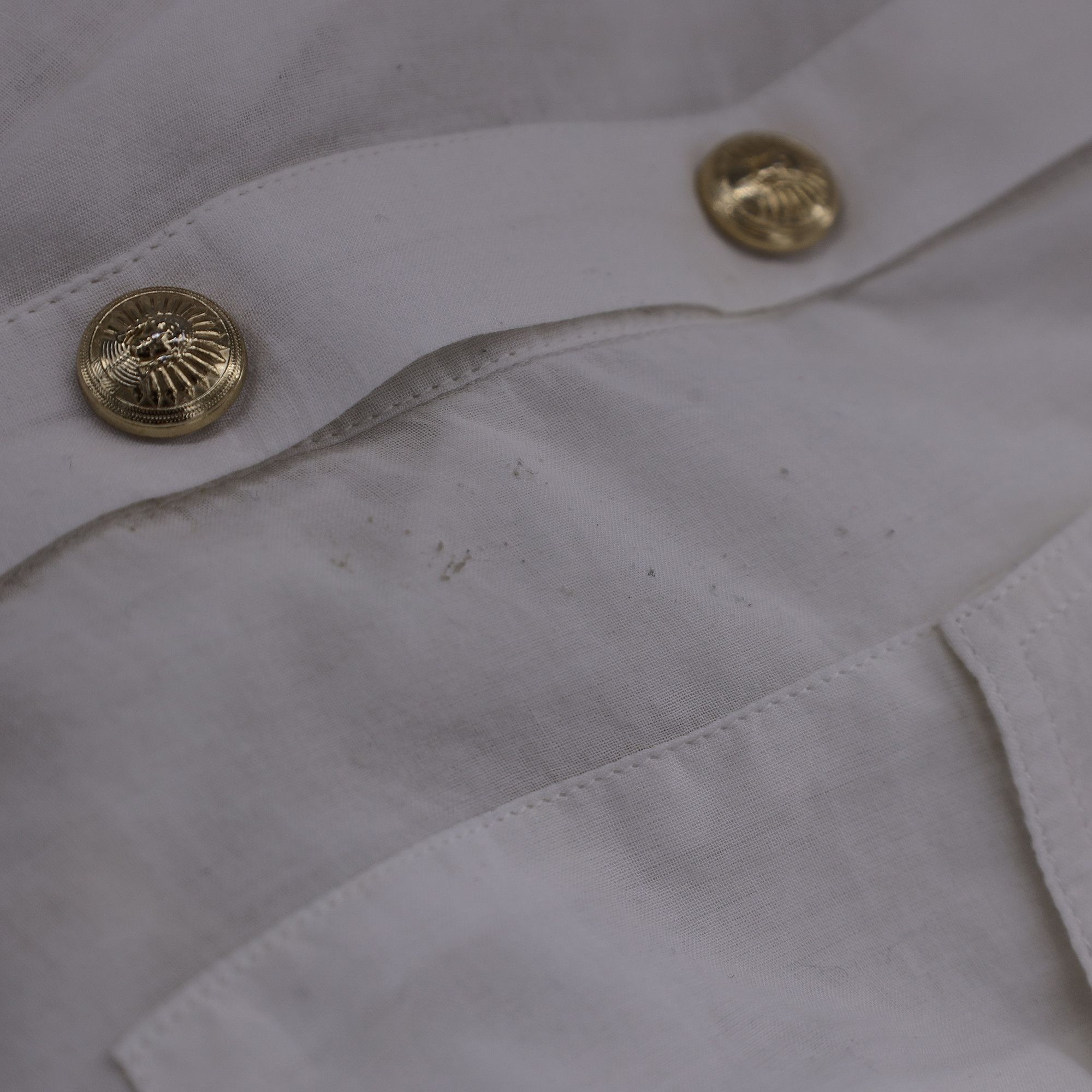 Balmain Balmain Gold Button Shirt in White Cotton Size XS / US 0-2 / IT 36-38 - 5 Thumbnail