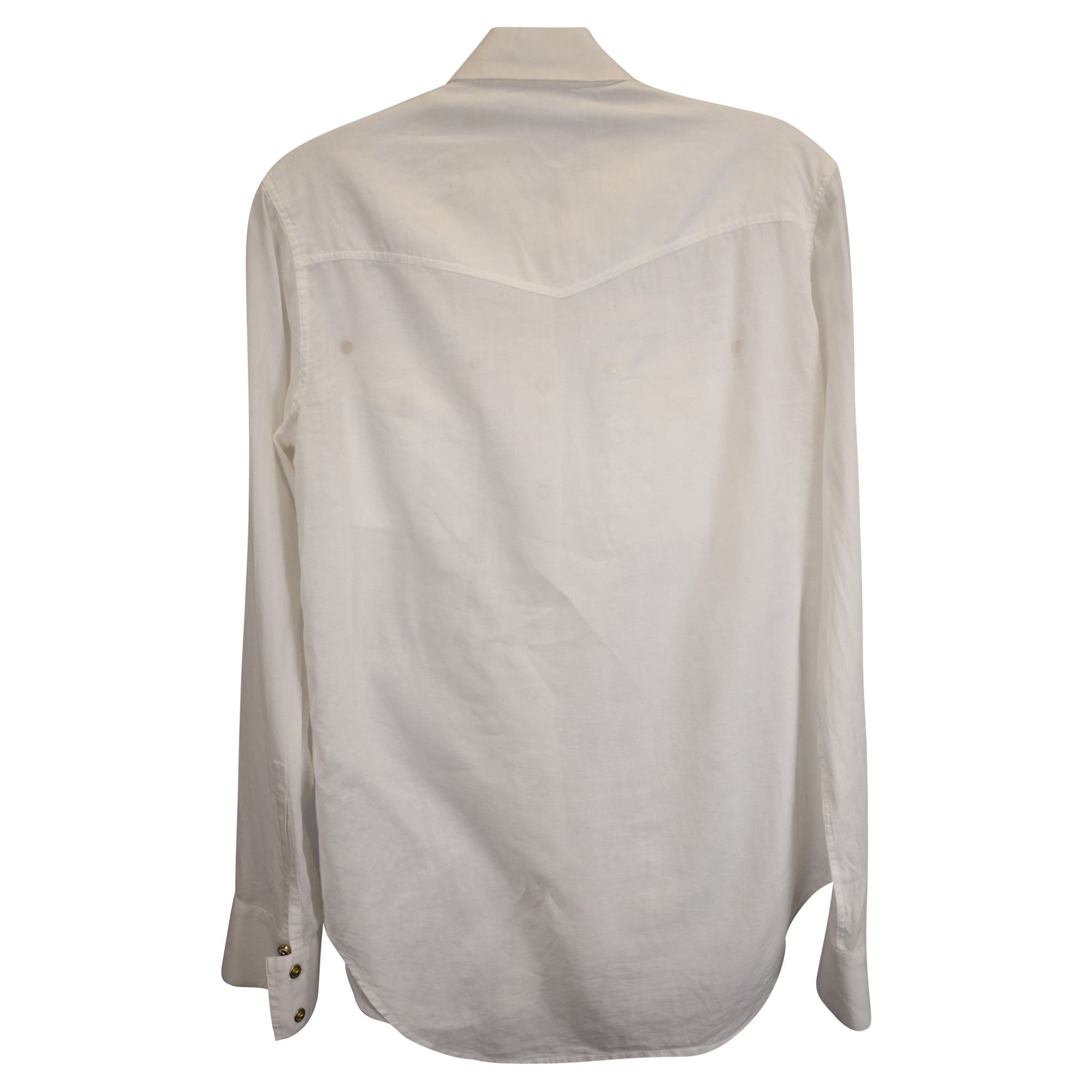 Balmain Balmain Gold Button Shirt in White Cotton Size XS / US 0-2 / IT 36-38 - 3 Thumbnail