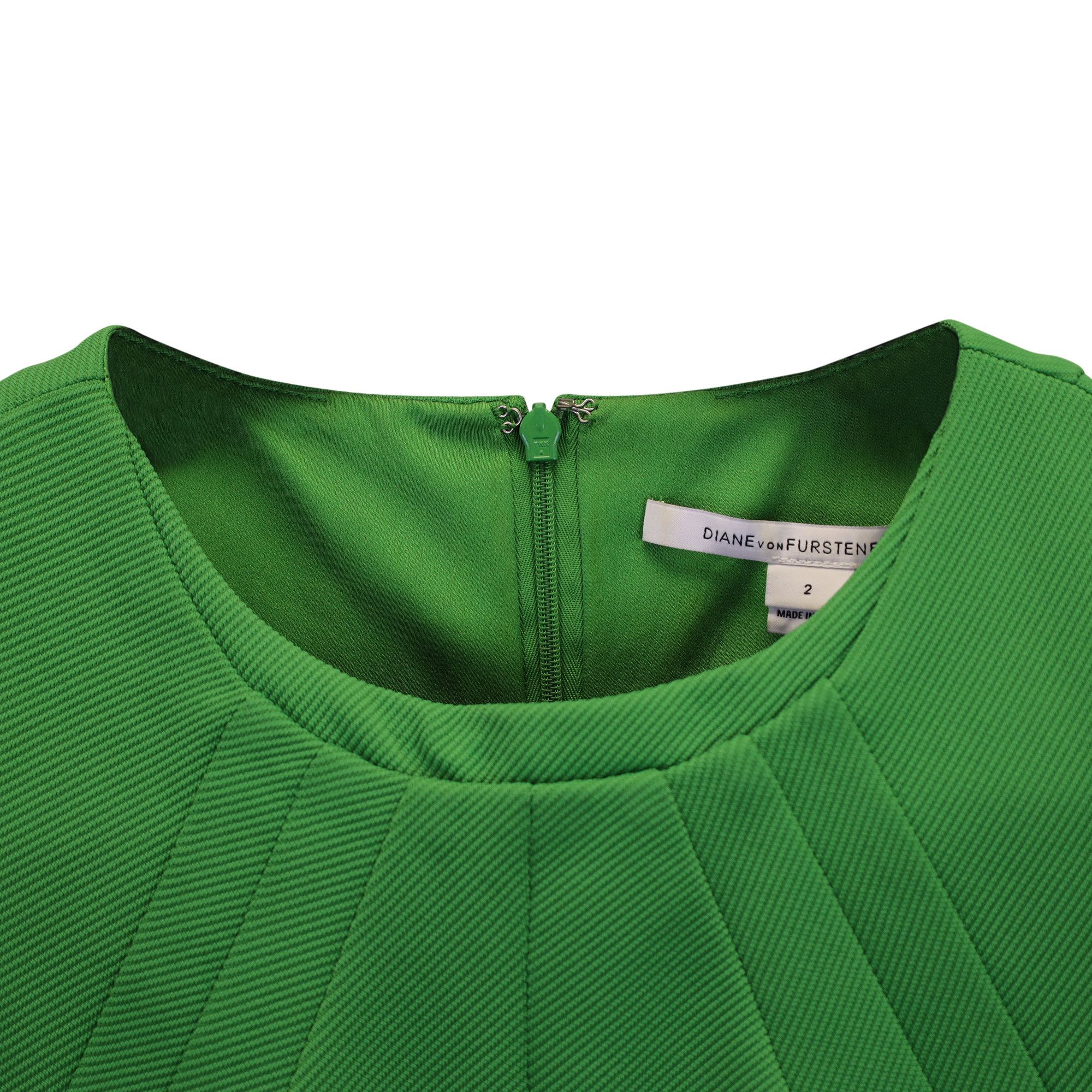 Diane von Furstenberg Diane Von Furstenberg Sleeveless Dress in Green Polyester Size XS / US 0-2 / IT 36-38 - 2 Thumbnail