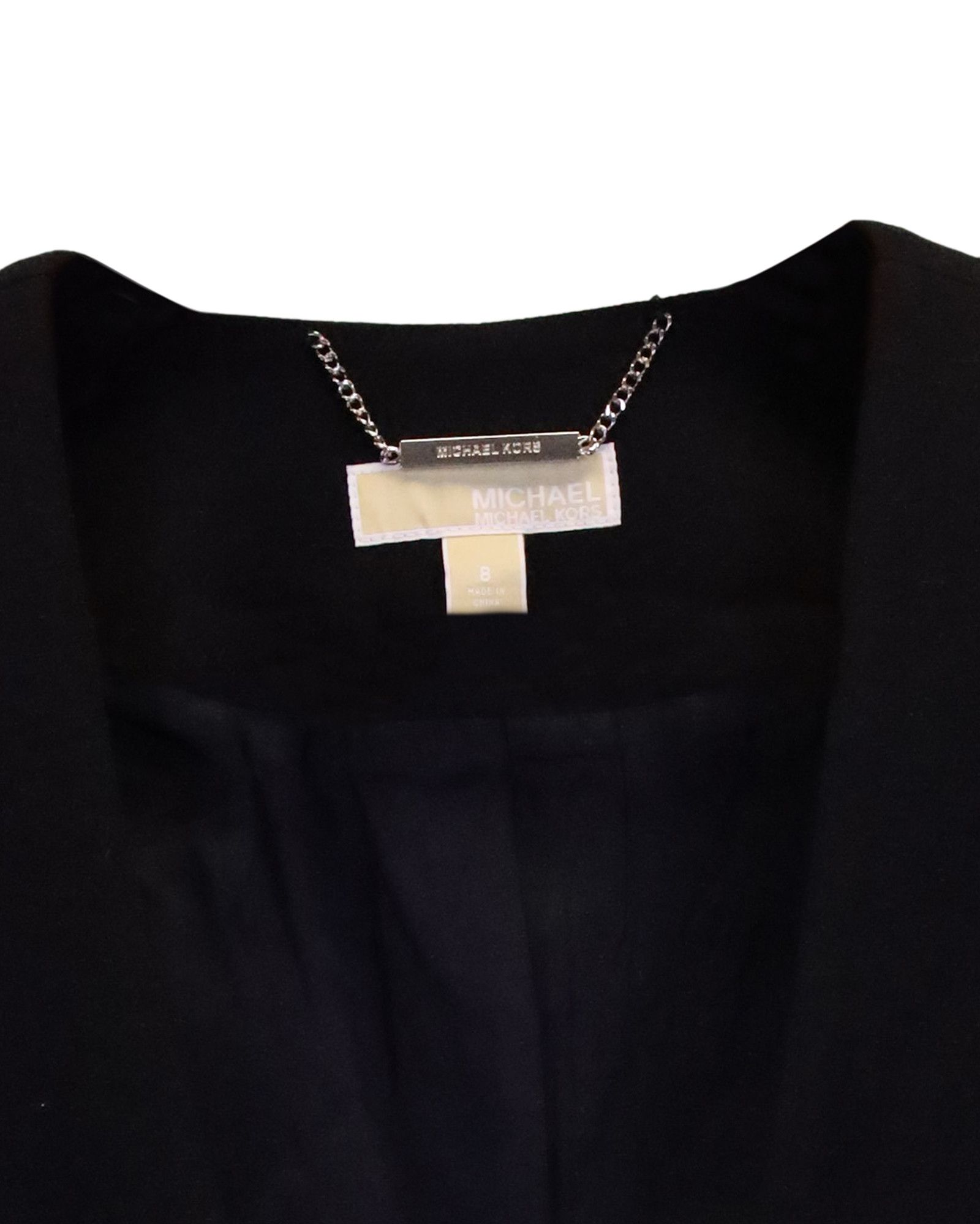 Michael Kors Michael Kors Studded Sleeve Blazer in Black Polyester Size M / US 6-8 / IT 42-44 - 2 Thumbnail