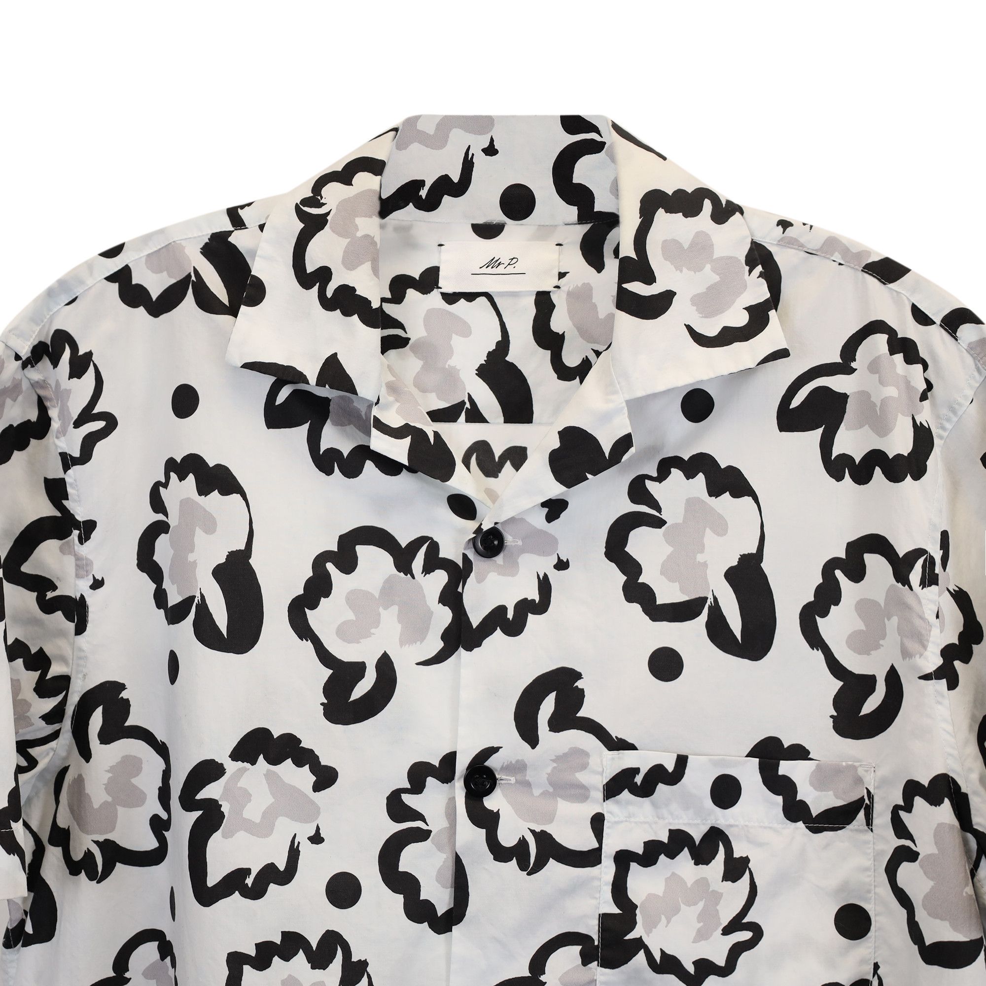 Mr P. Mr. P. Printed Shirt in White Cotton Size US L / EU 52-54 / 3 - 2 Thumbnail