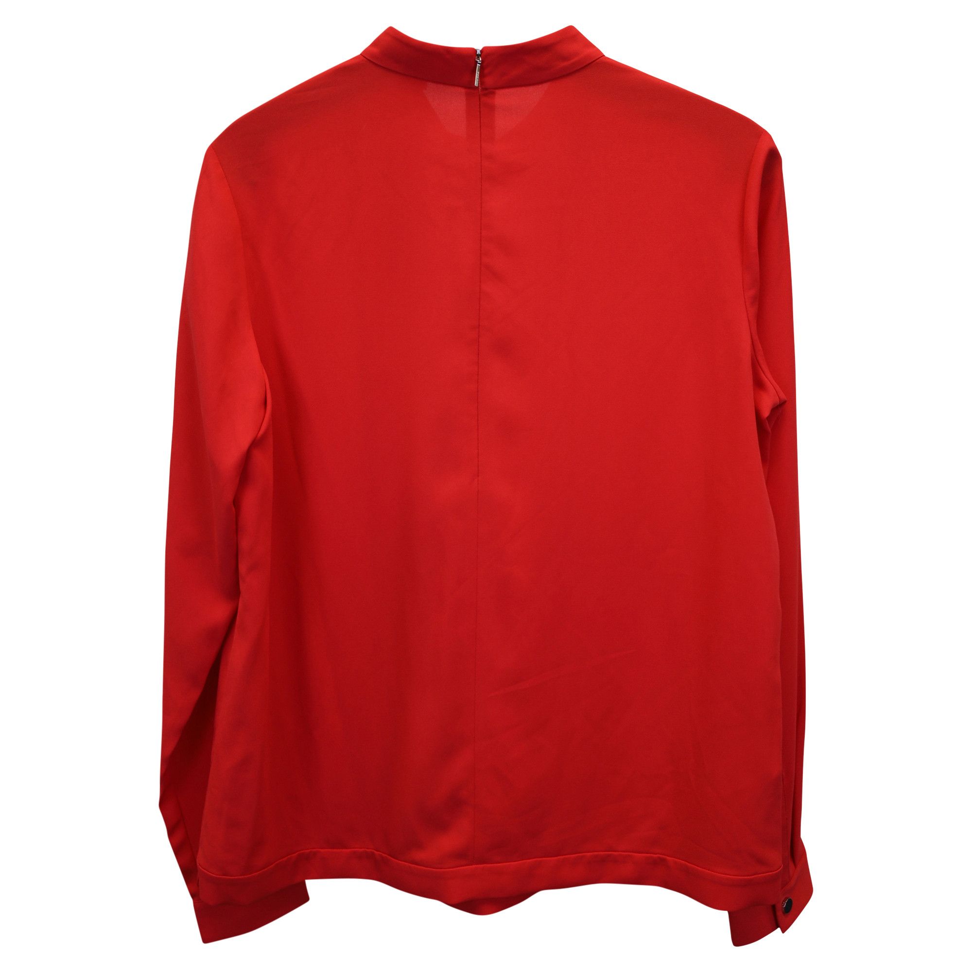 Hugo Boss Boss Pleated Mock-Neck Top in Red Polyester Size XXS / US 00 / IT 34 - 3 Thumbnail