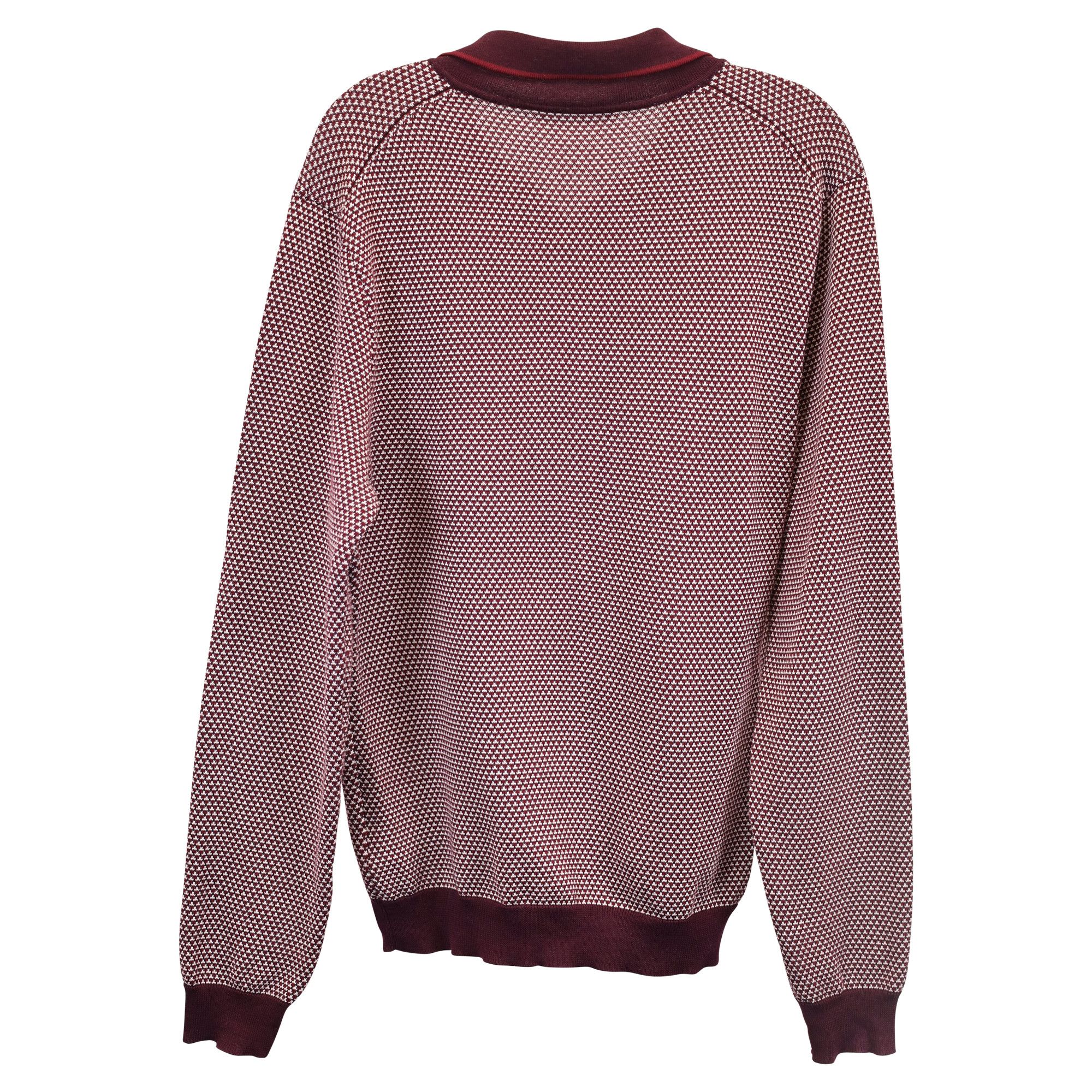 Mr P. Mr P. Slim-Fit Honeycomb-Knit Polo Long-Sleeve Shirt in Red Size US L / EU 52-54 / 3 - 3 Thumbnail