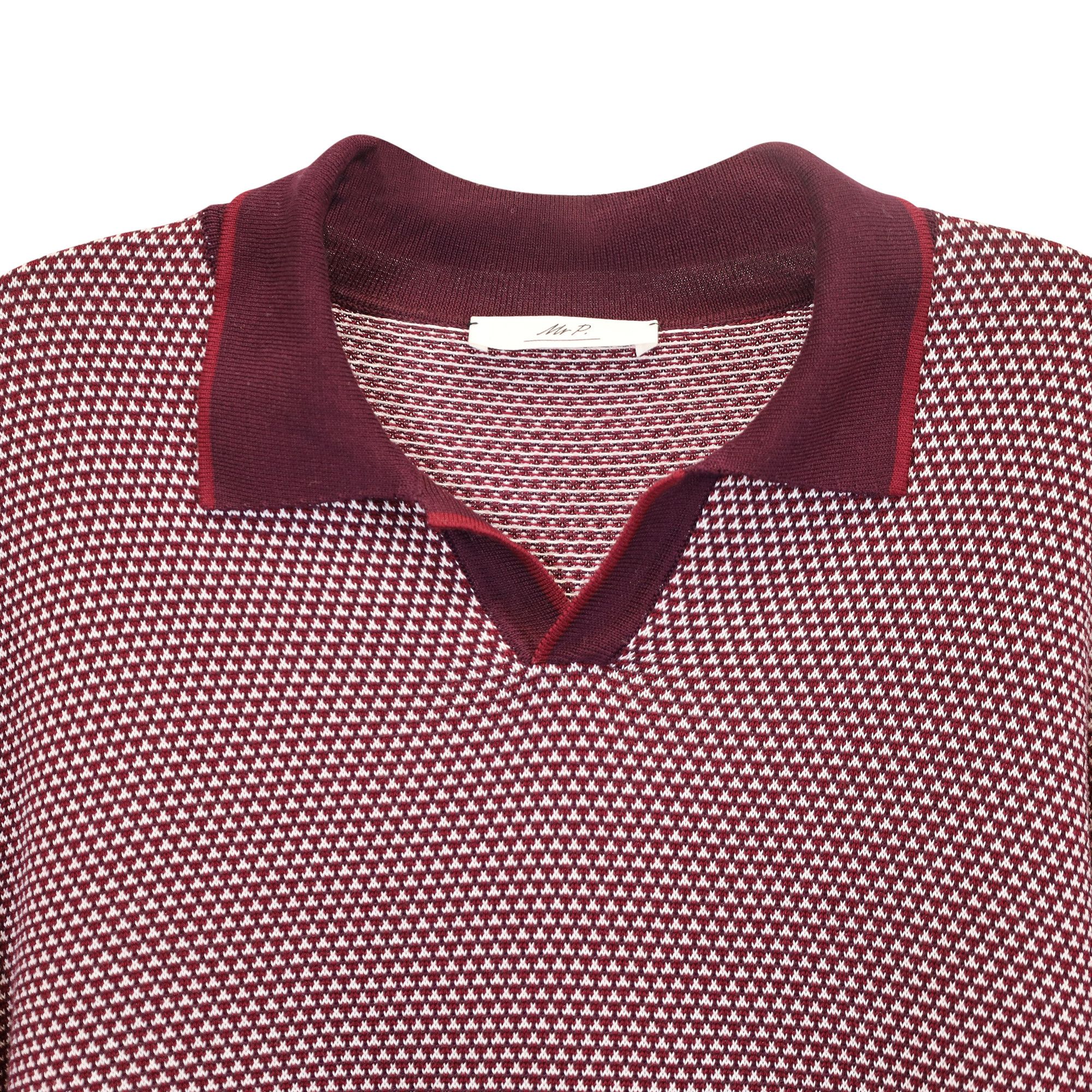 Mr P. Mr P. Slim-Fit Honeycomb-Knit Polo Long-Sleeve Shirt in Red Size US L / EU 52-54 / 3 - 2 Thumbnail