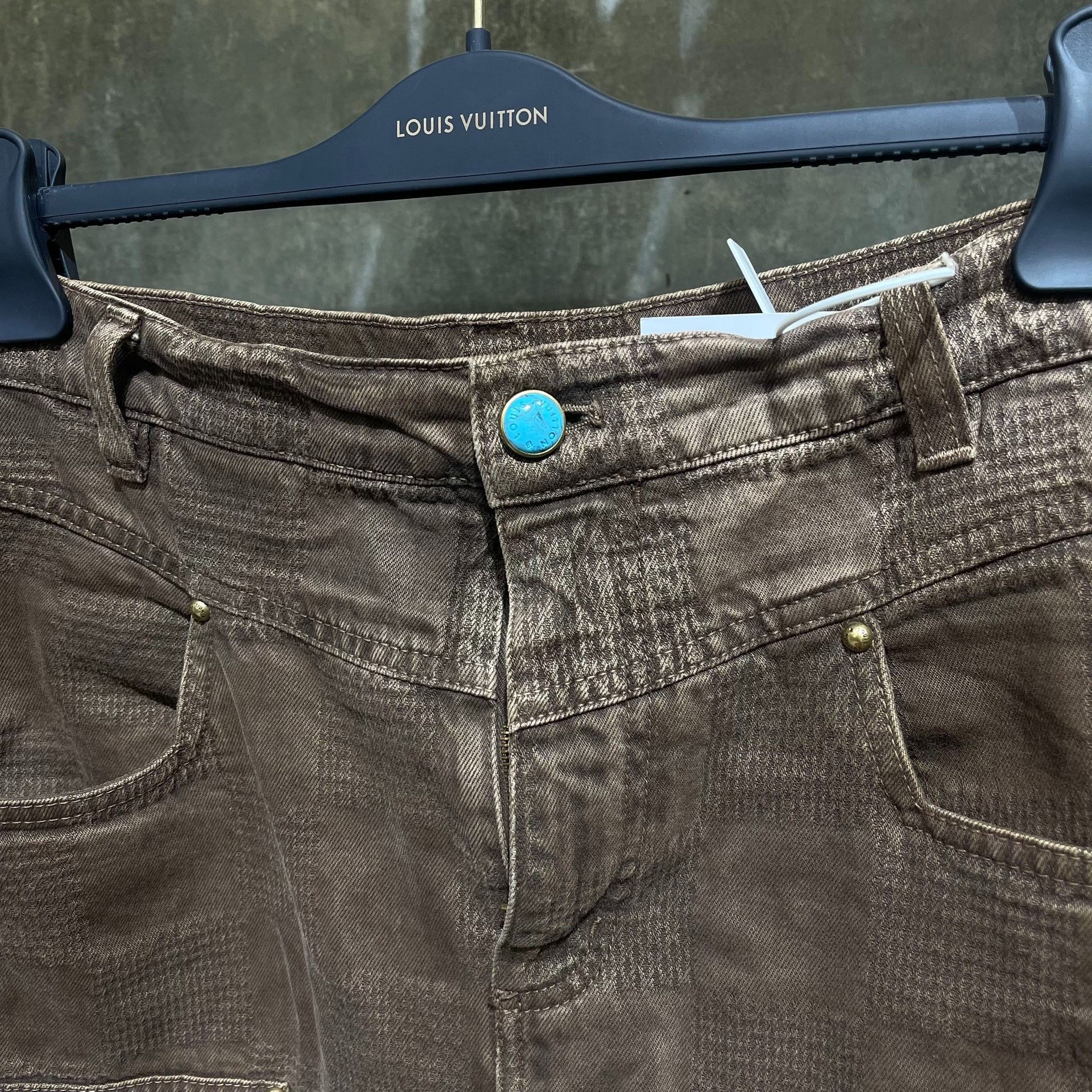 Louis Vuitton Louis Vuitton Checkered Green Jeans 28 Women Size 28" / US 6 / IT 42 - 4 Thumbnail