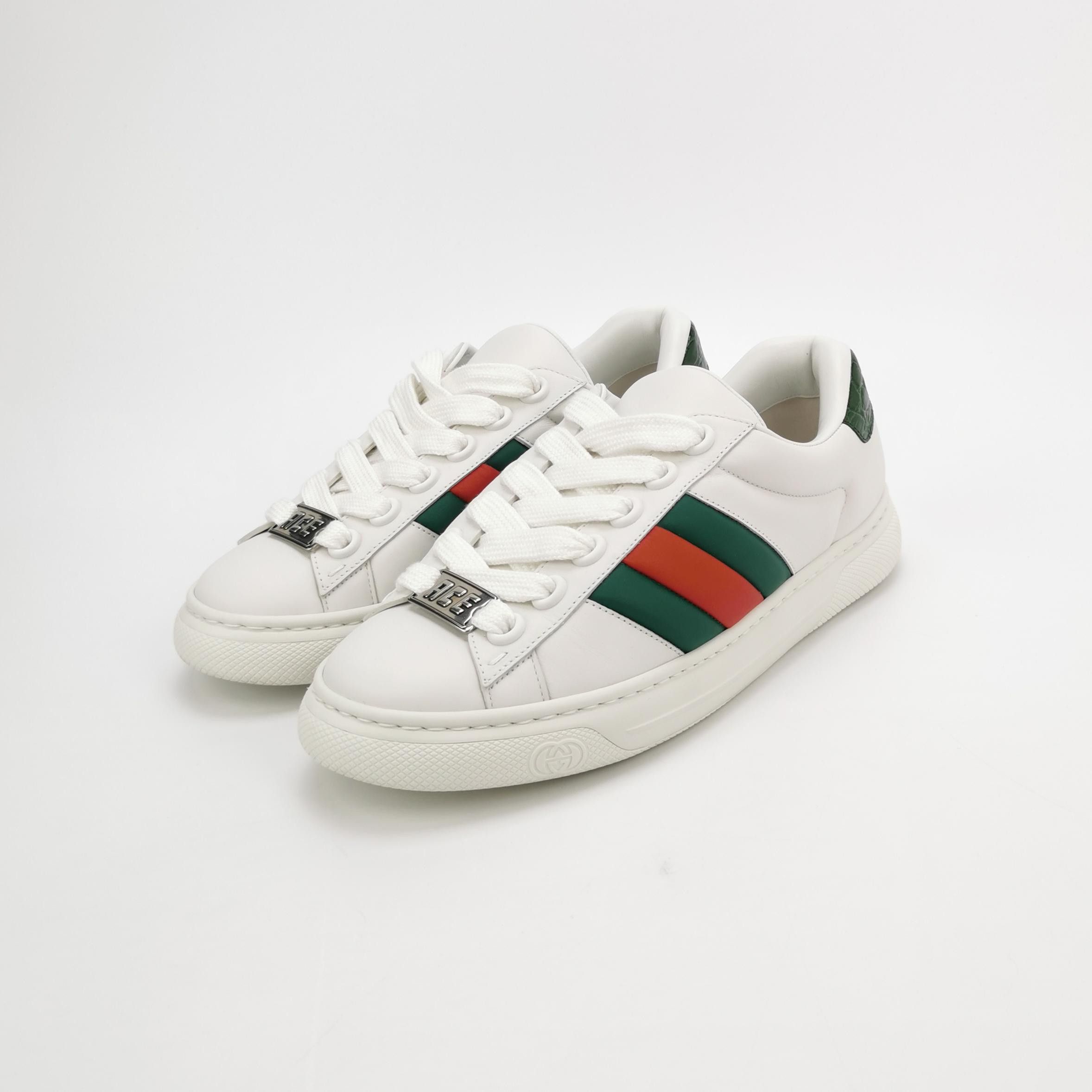 Gucci Gucci Ace Web Leather Sneakers US 10.5 Size US 10 / EU 43 - 3 Thumbnail