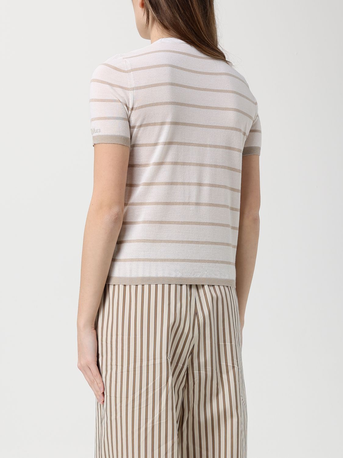 Max Mara Max Mara T-Shirt Woman Beige Size M / US 6-8 / IT 42-44 - 3 Thumbnail