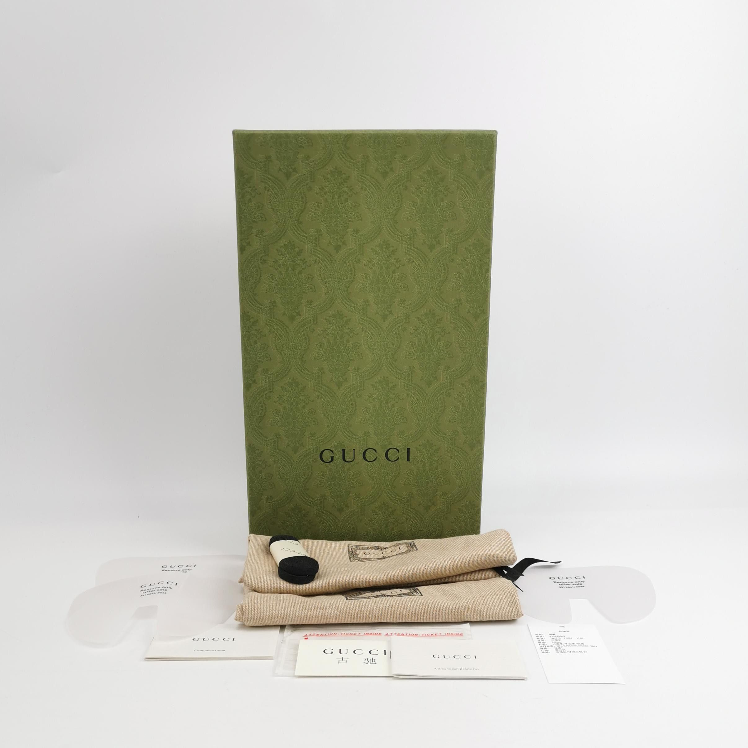 Gucci Gucci Ace Web Stripe Leather Sneakers EU 43 Size US 10 / EU 43 - 7 Thumbnail