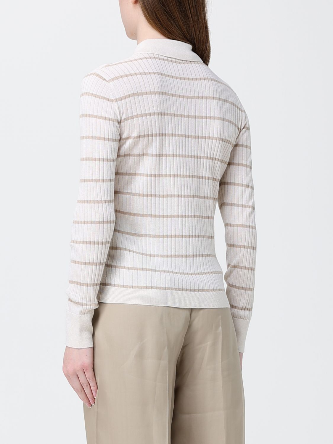 Max Mara Max Mara Polo Shirt Woman Beige Size S / US 4 / IT 40 - 3 Thumbnail