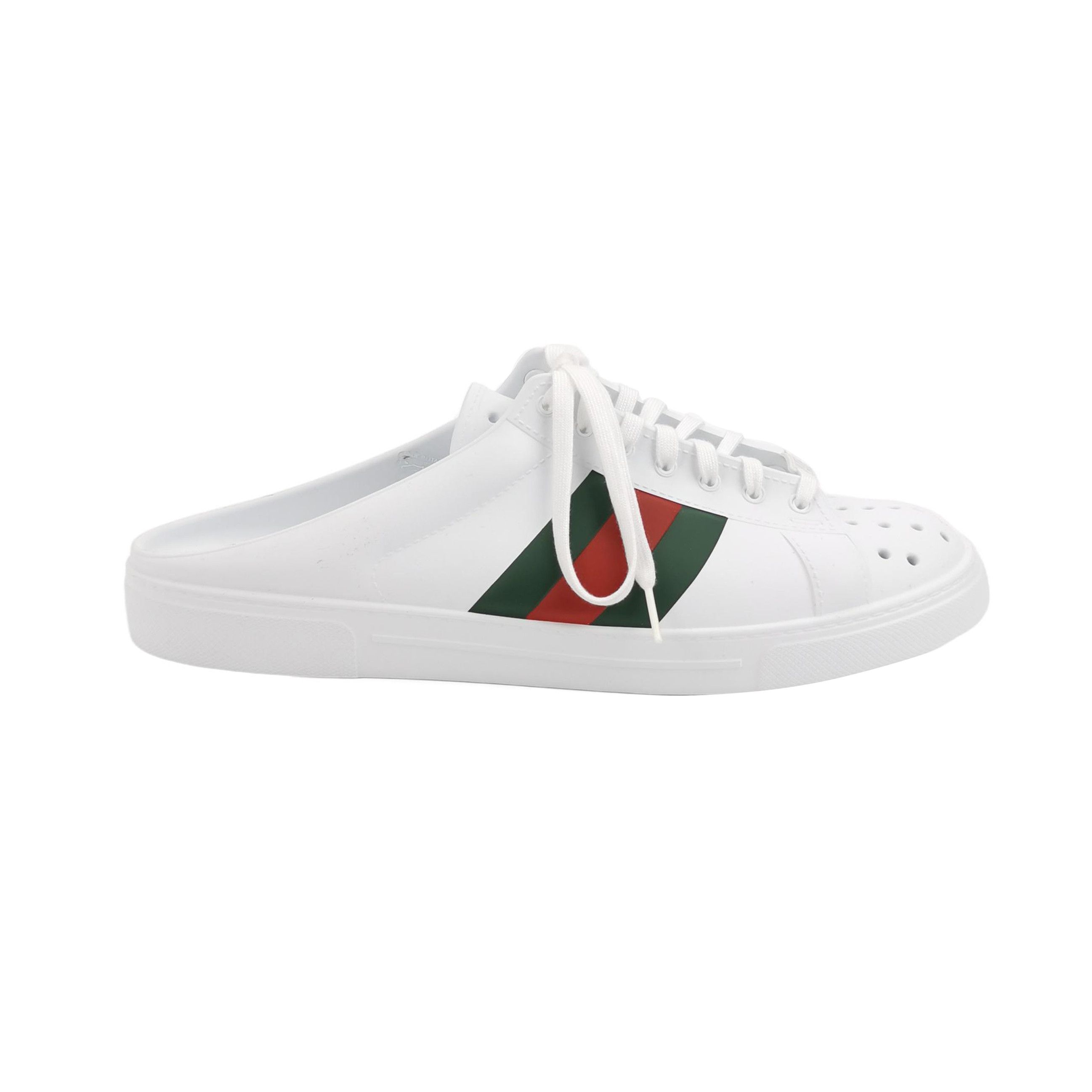 Gucci Gucci Ace Web Stripe Lace-Up Slides 45 Size US 12 / EU 45 - 2 Thumbnail